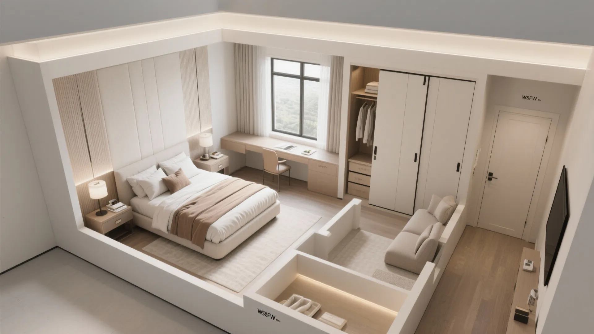 Primary Suite With Walk-in and Study Nook