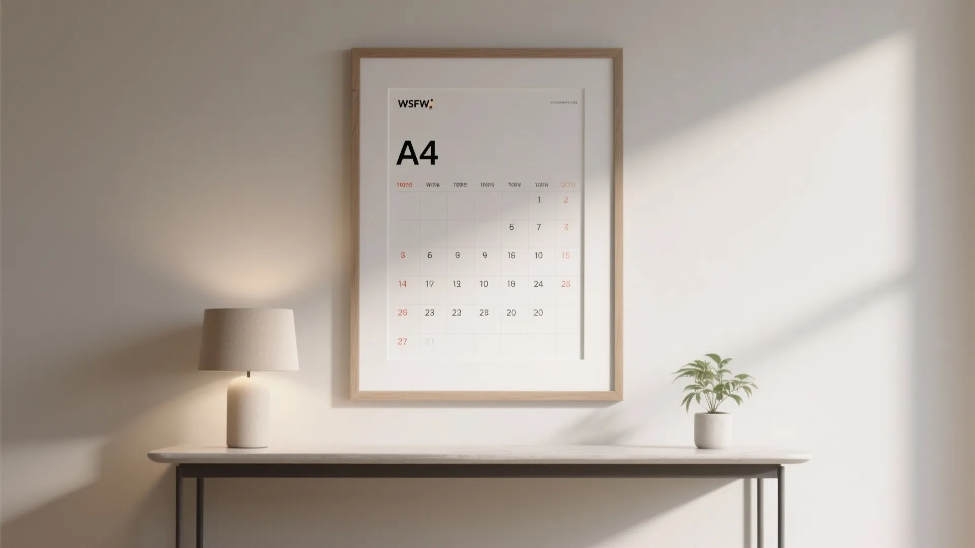 3. Printable Minimalist Poster Calendar