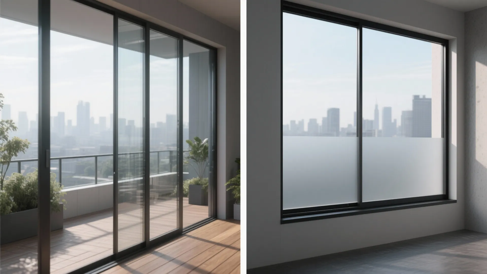 Frosted or Tinted Glass for Privacy Without Bulk