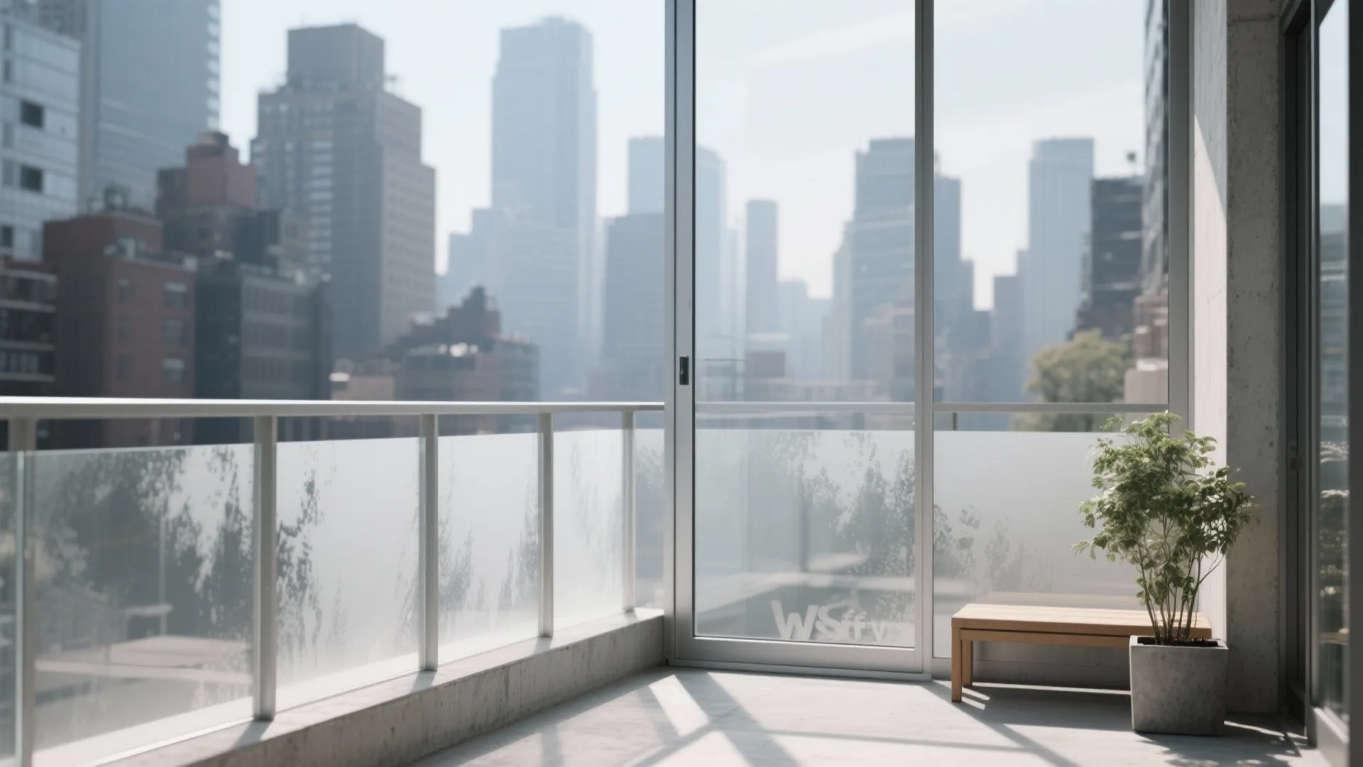 3) Frosted or Patterned Privacy Glass Panels