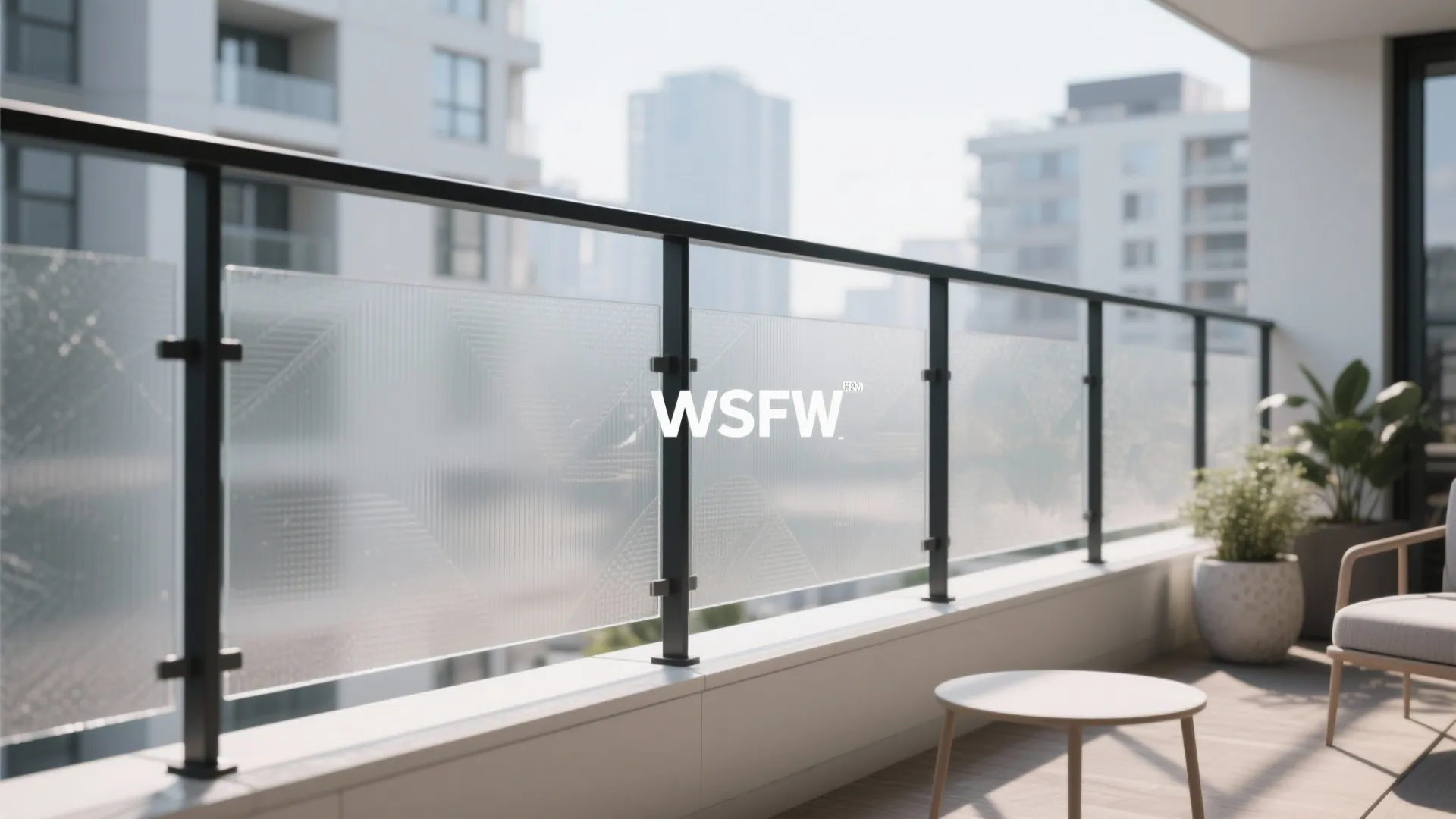 Frosted or Patterned Privacy Glass Balustrade
