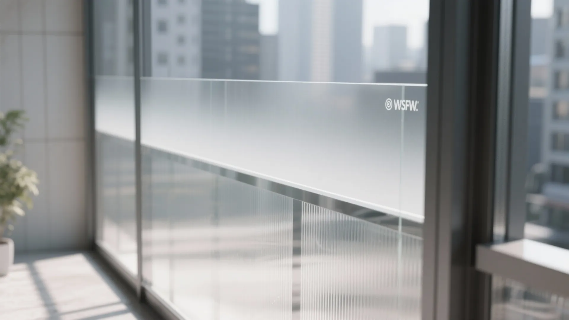 Frosted or reeded glass for privacy