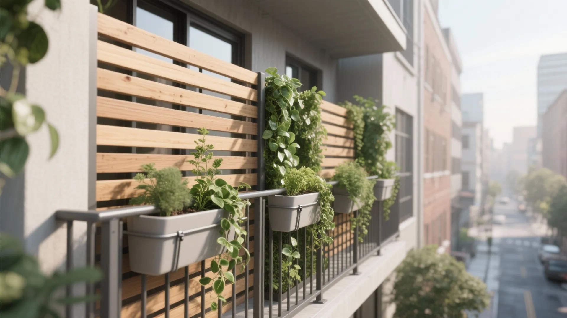 Idea 5: Vertical Garden + Privacy Screen Combo