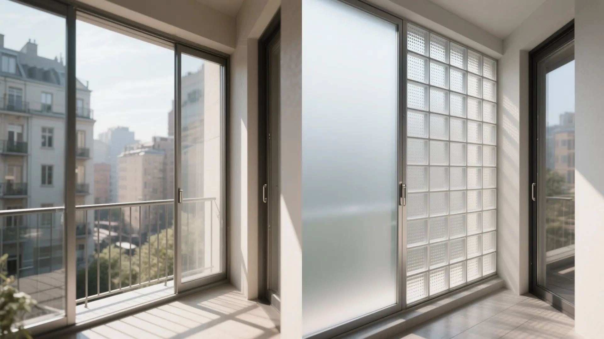 Privacy-smart balcony glazing and screening