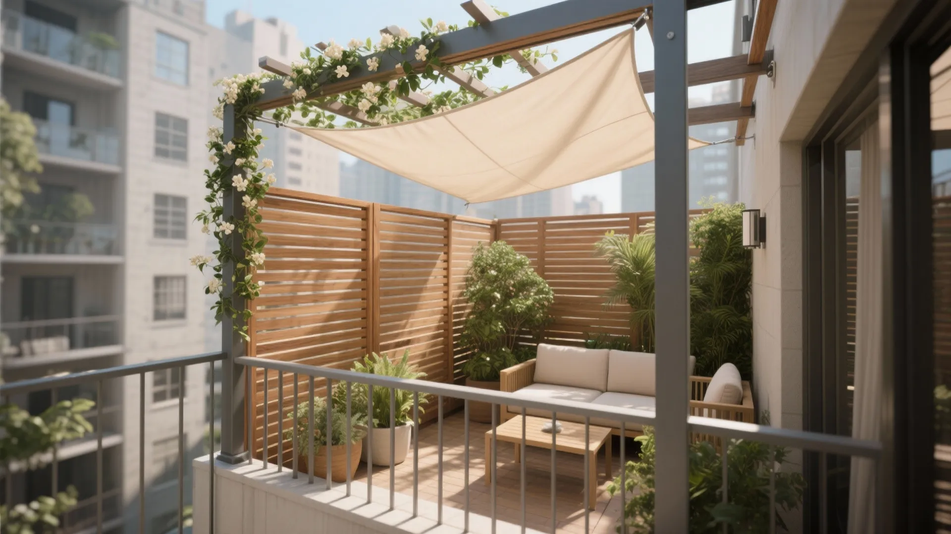 Privacy & Shade: Slats, Fabric, and Micro-Pergolas