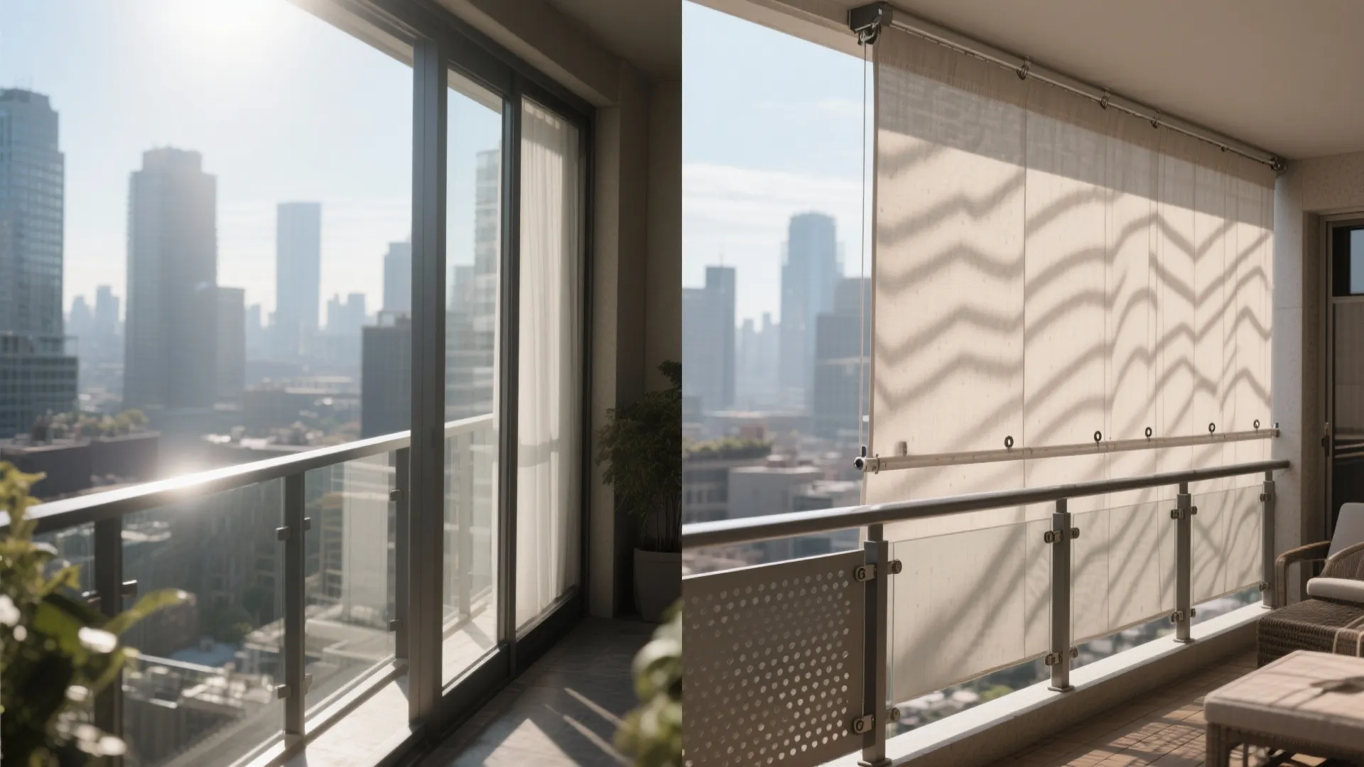 Privacy screens and flexible shade