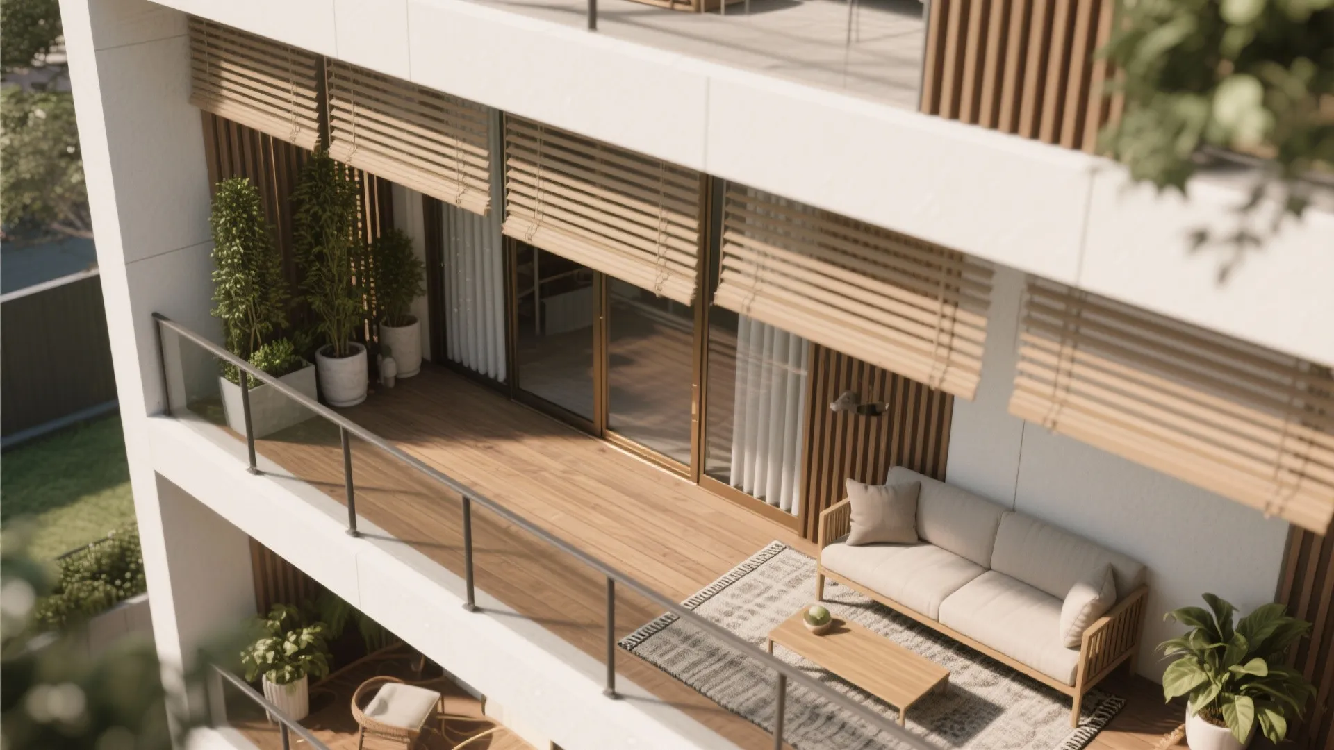 Privacy, Sun-Shading, and Acoustic Comfort on the First Floor