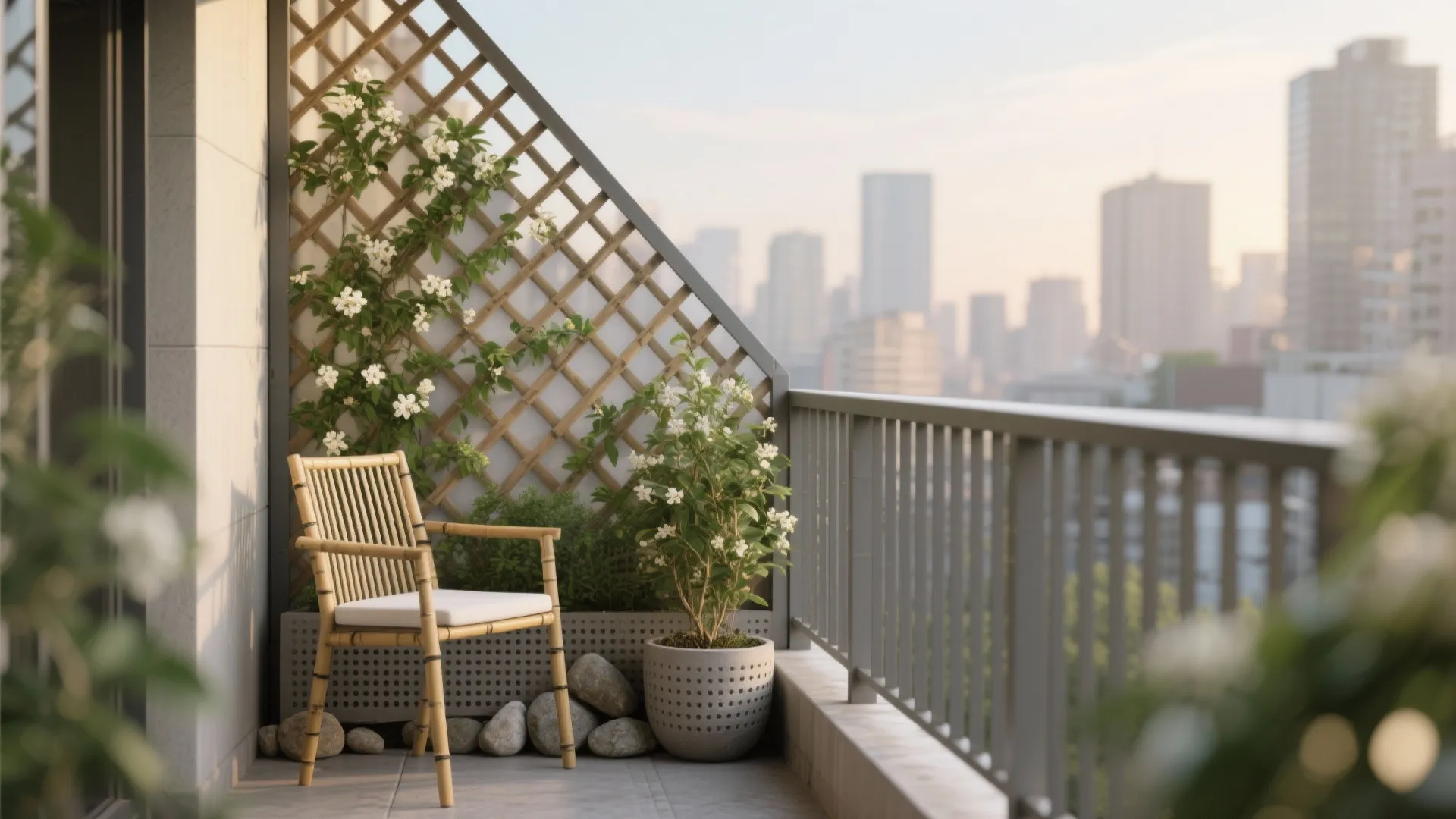 Corner Privacy Screen + Trellis Nook