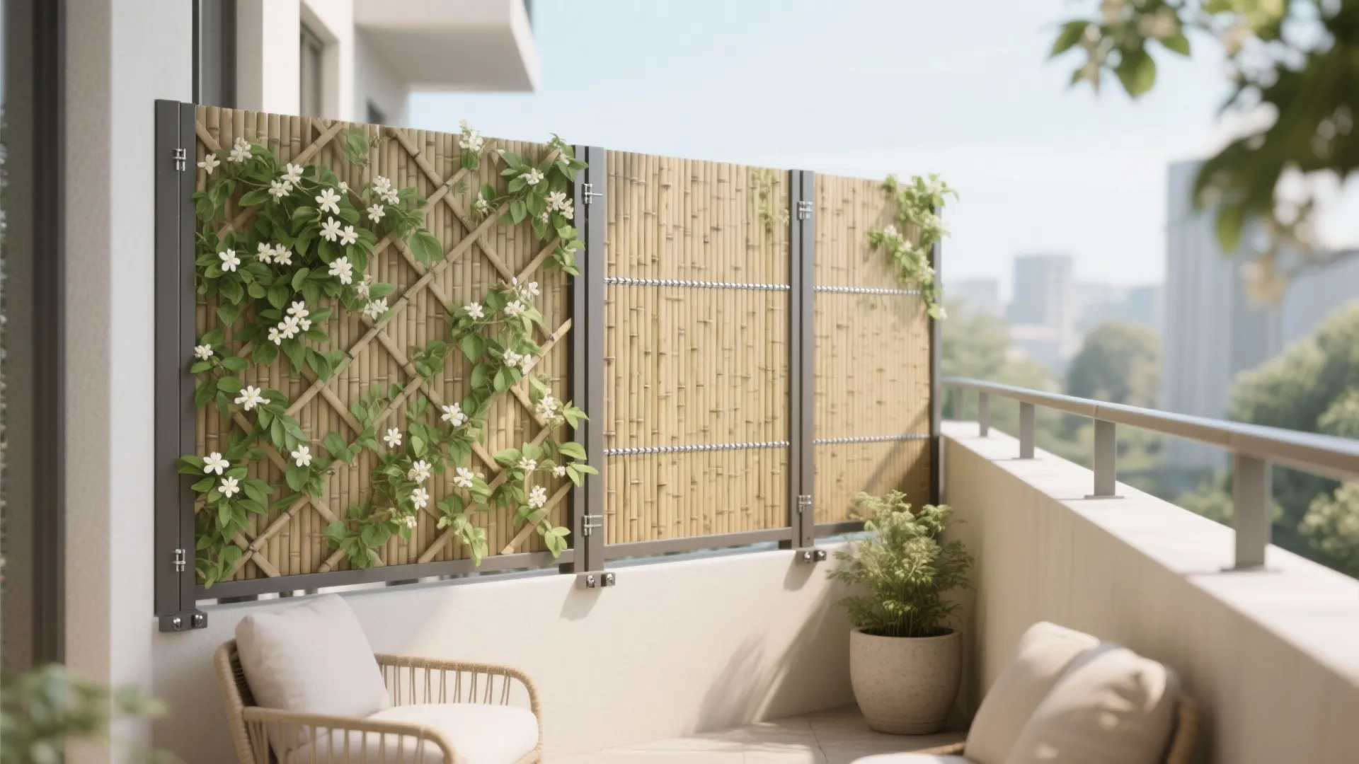 4) Privacy Screens + Climbing Vines