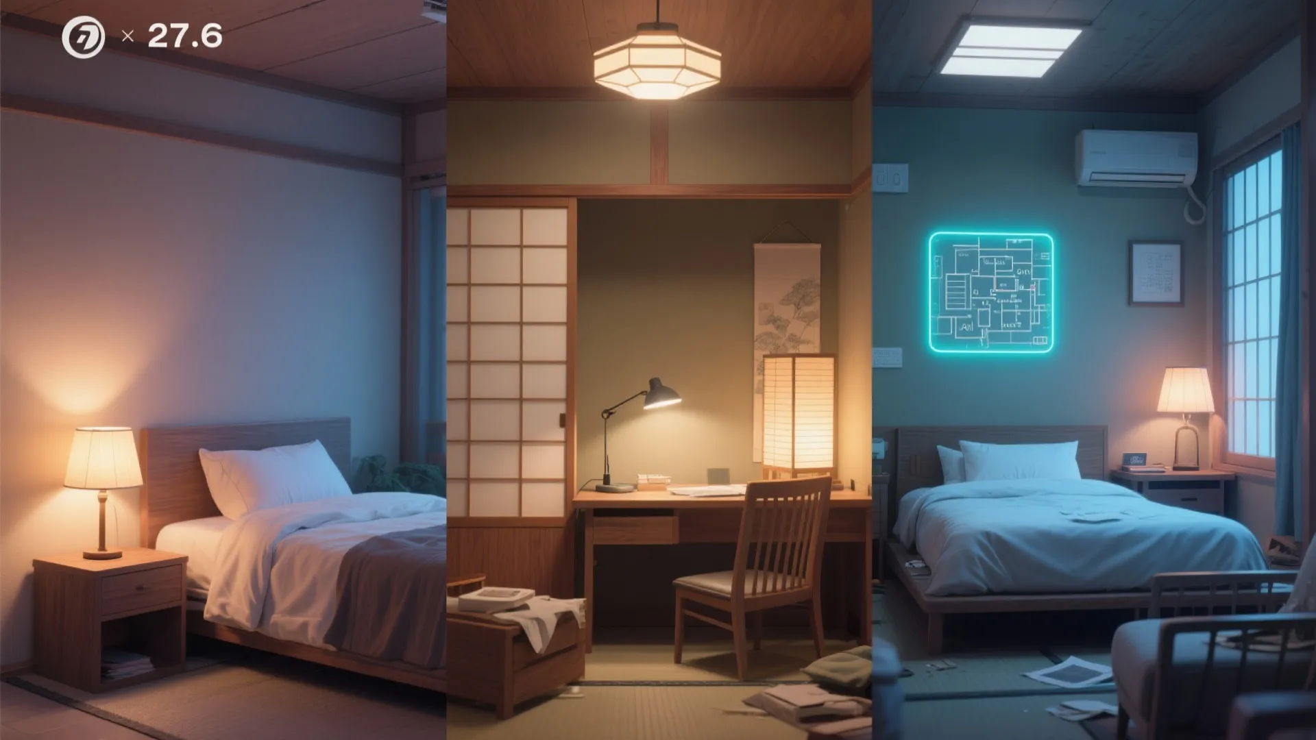 Tips 4: 個室は“時間帯別の明るさ設計”で静けさを演出（東京小戸型・日式風格）