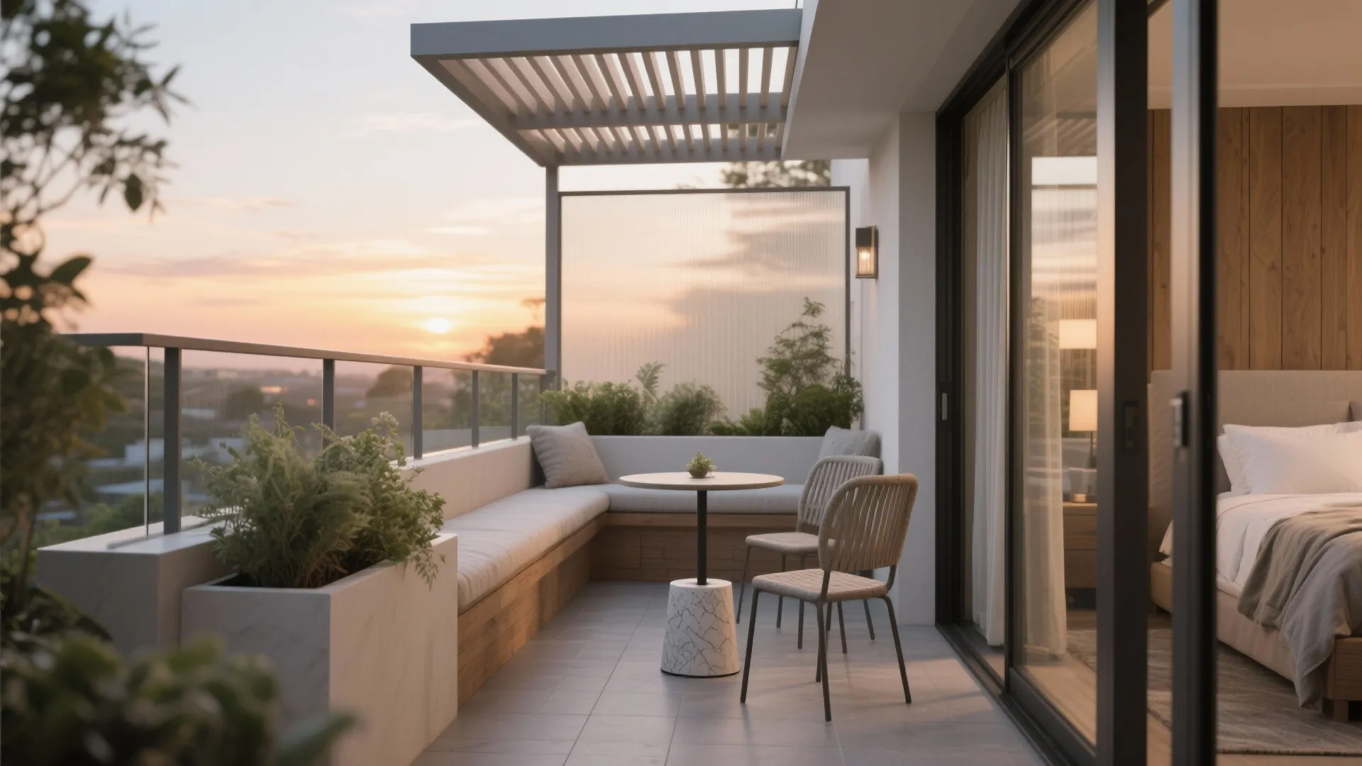 Side balcony off the primary suite (a private retreat)