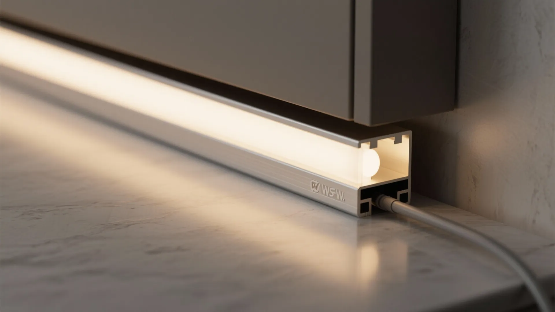 Edge-lit profiles under wall cabinets