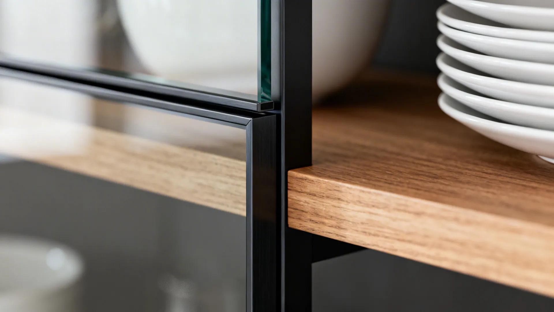 Minimalist Glass-Front Storage