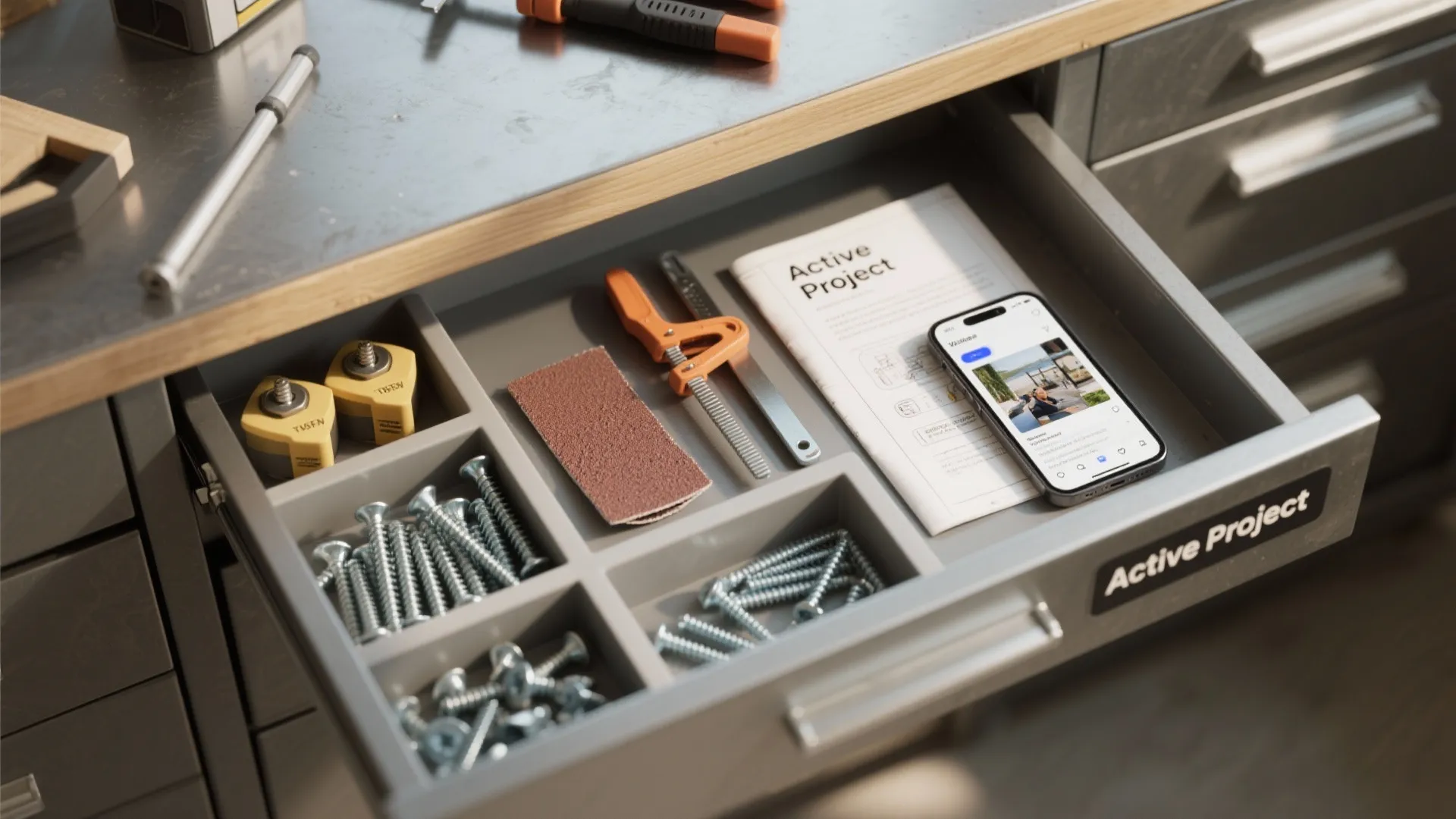 5. Dedicated project drawer + digital inventory