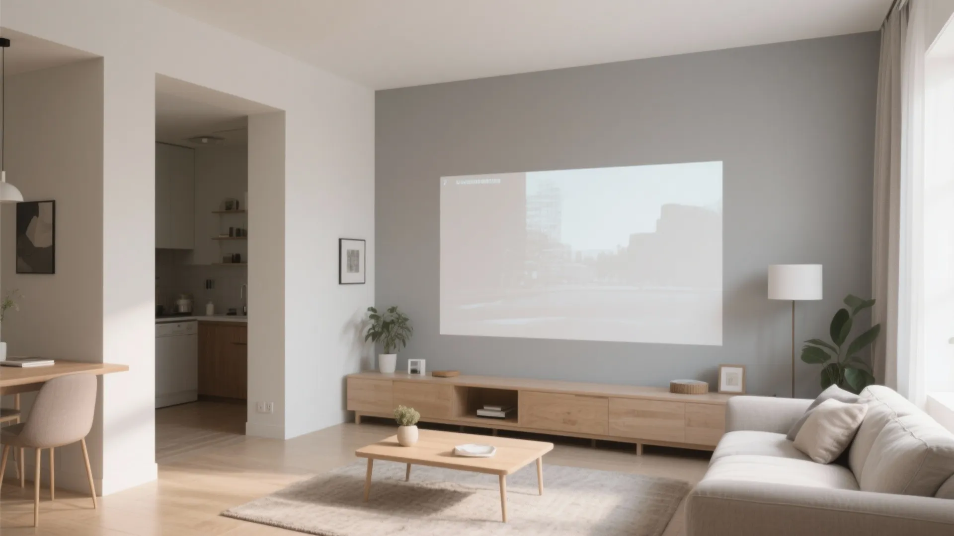 6. Projection-Friendly Accent Wall