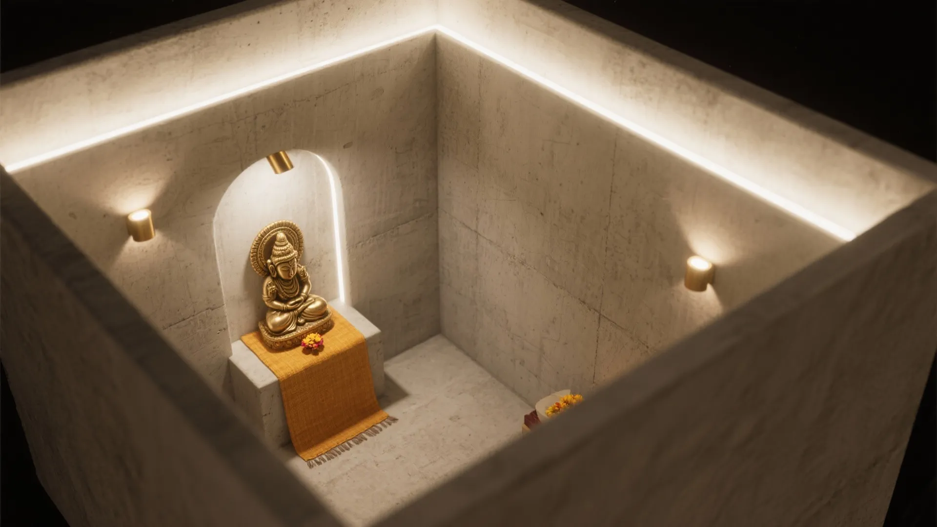 Layered Lighting: Niches, Murtis, and Ritual Glow