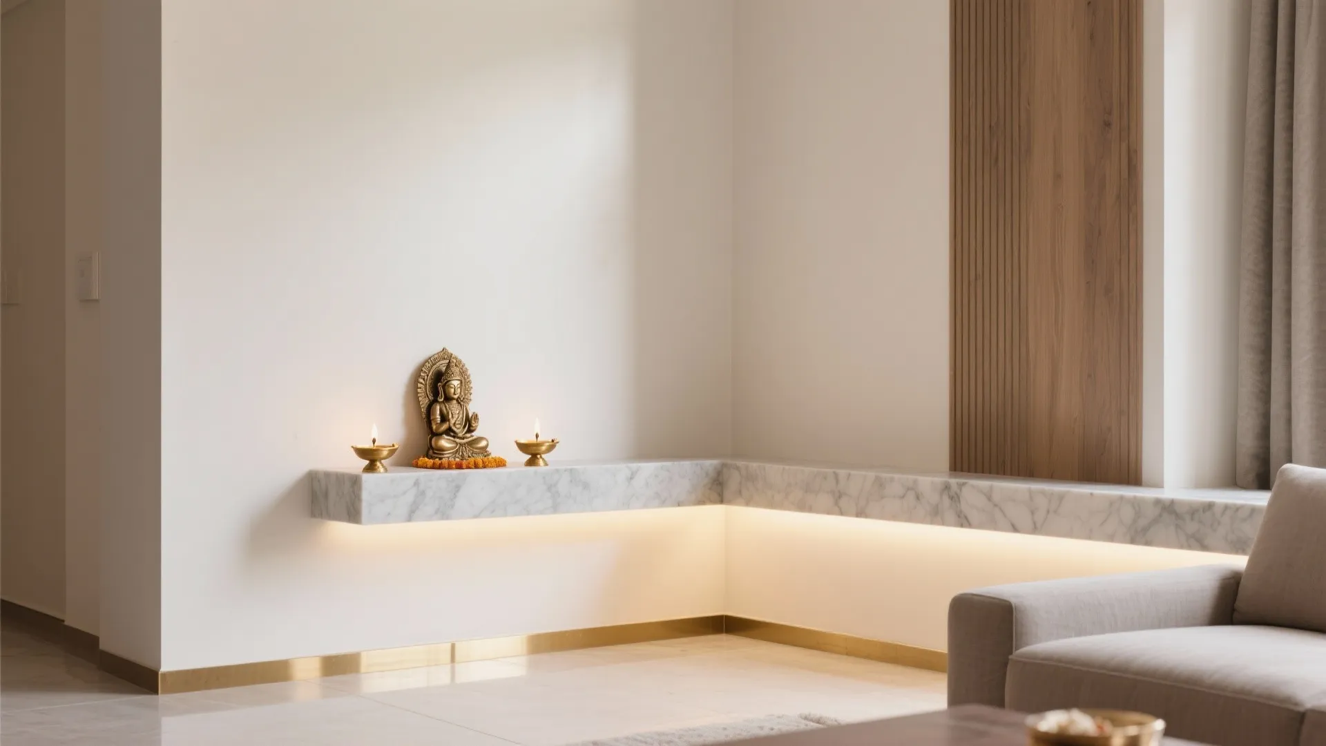 Puja Room Tiles Design: 5 Space-Savvy Ideas: A senior designer’s playbook for small mandirs: tile choices, layouts, and lighting that bring serenity to life.