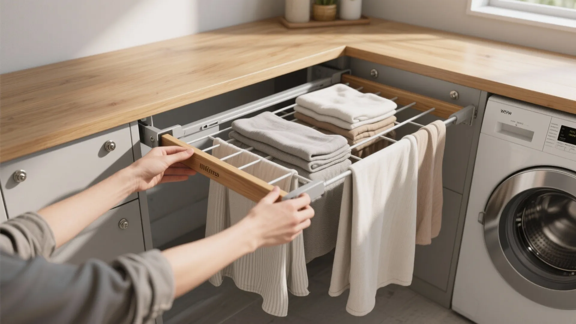 2. Pull-Down Drying and Foldable Counters