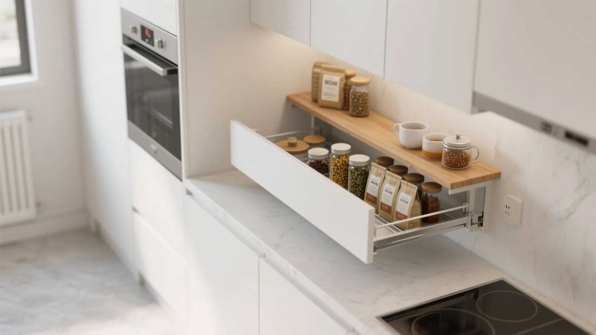 Tip 1: Slim Pull-Down Shelf