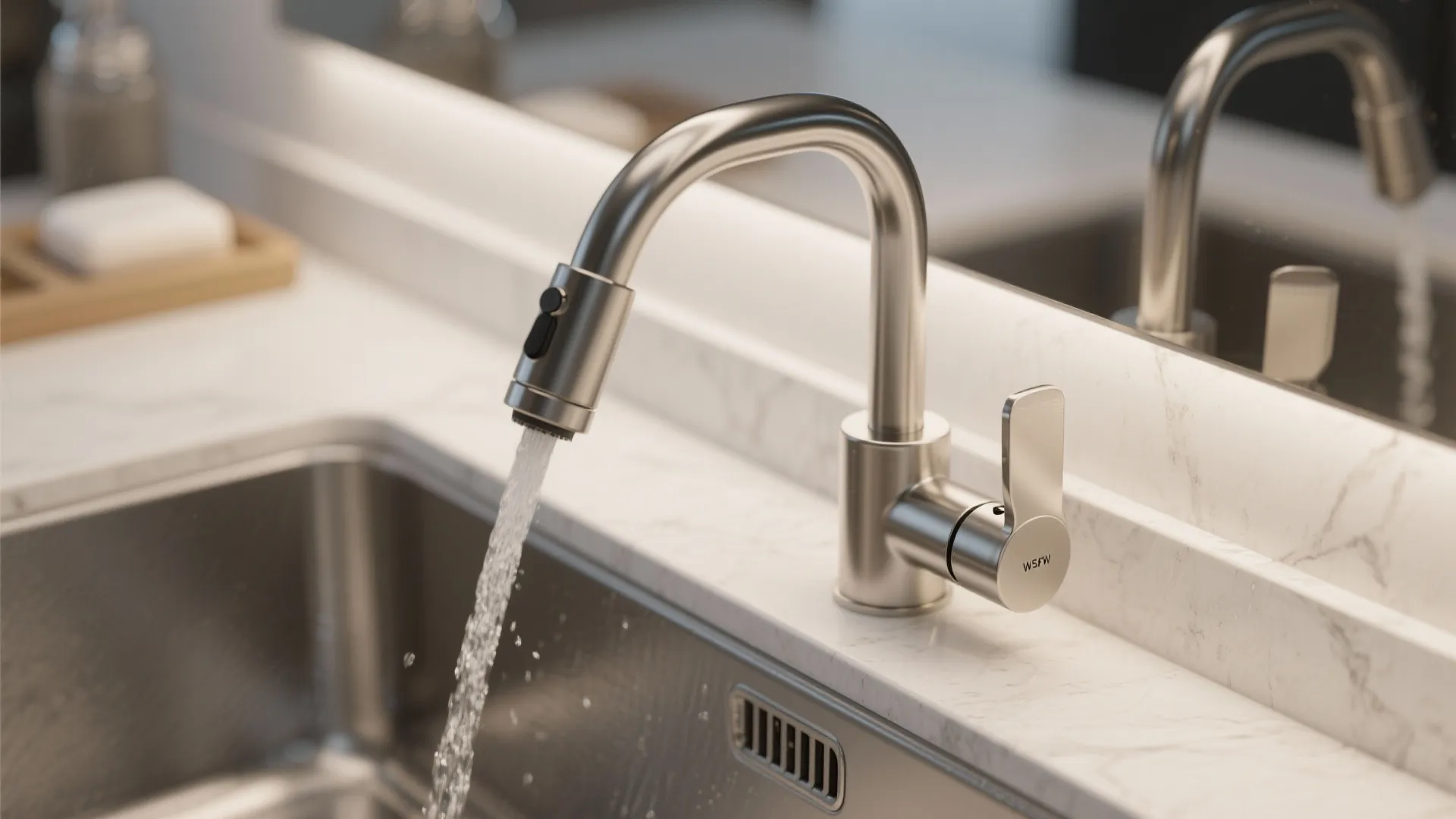 1. Pull-Down Spray with Integrated Soap Dispenser