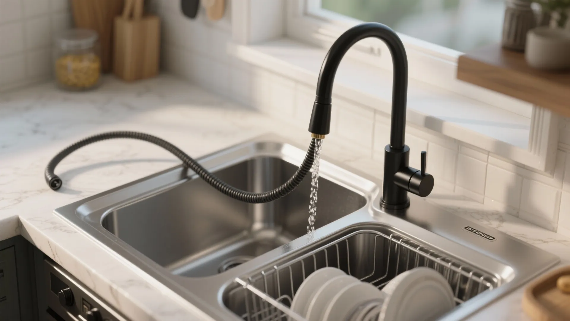 2. Pull-down sprayer for multifunction efficiency