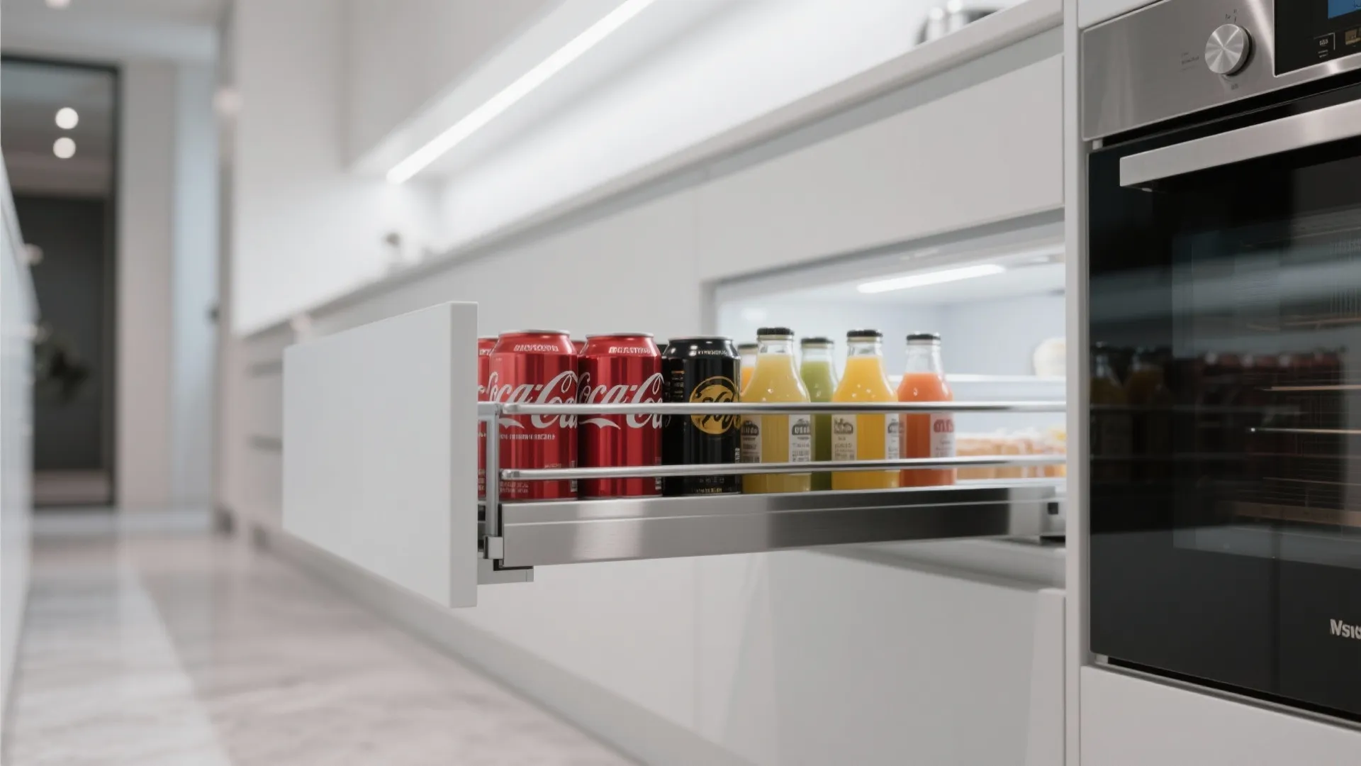 3. Pull-Out Beverage Drawer