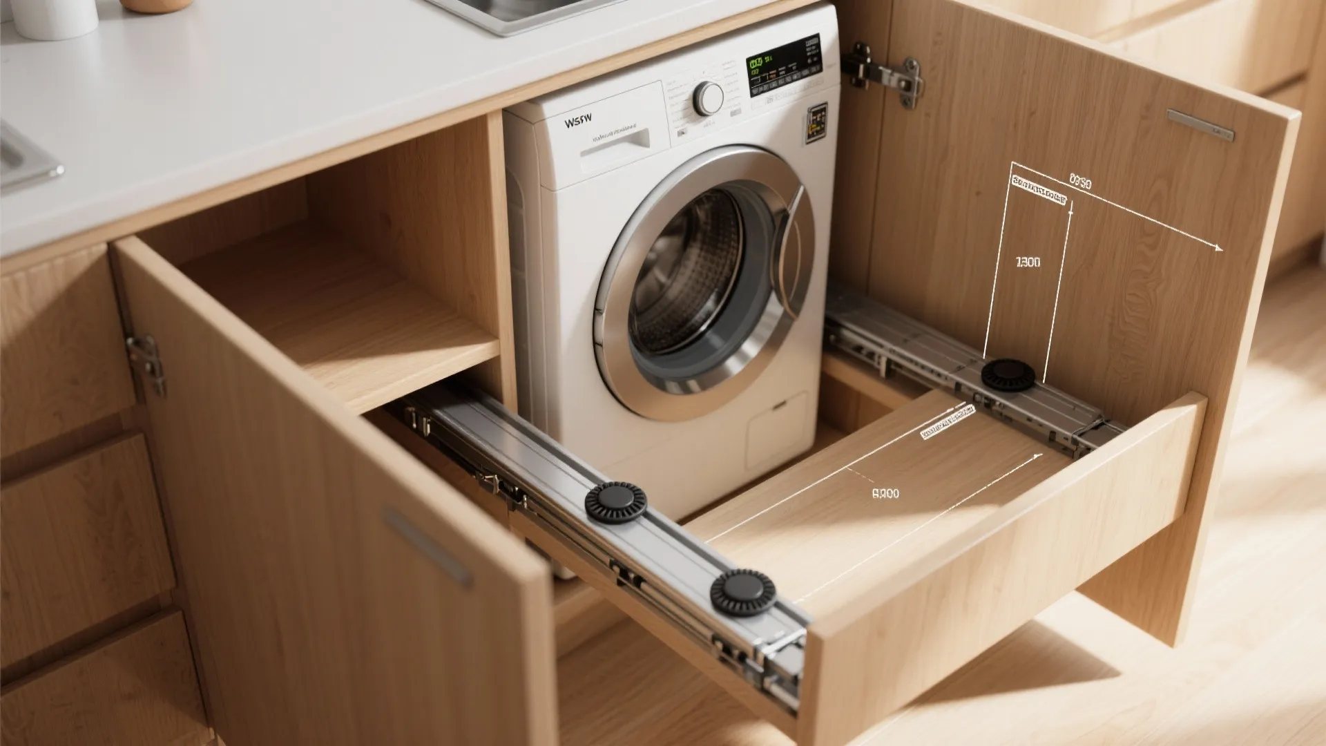 4. Multi-use cabinet with pull-out shelf