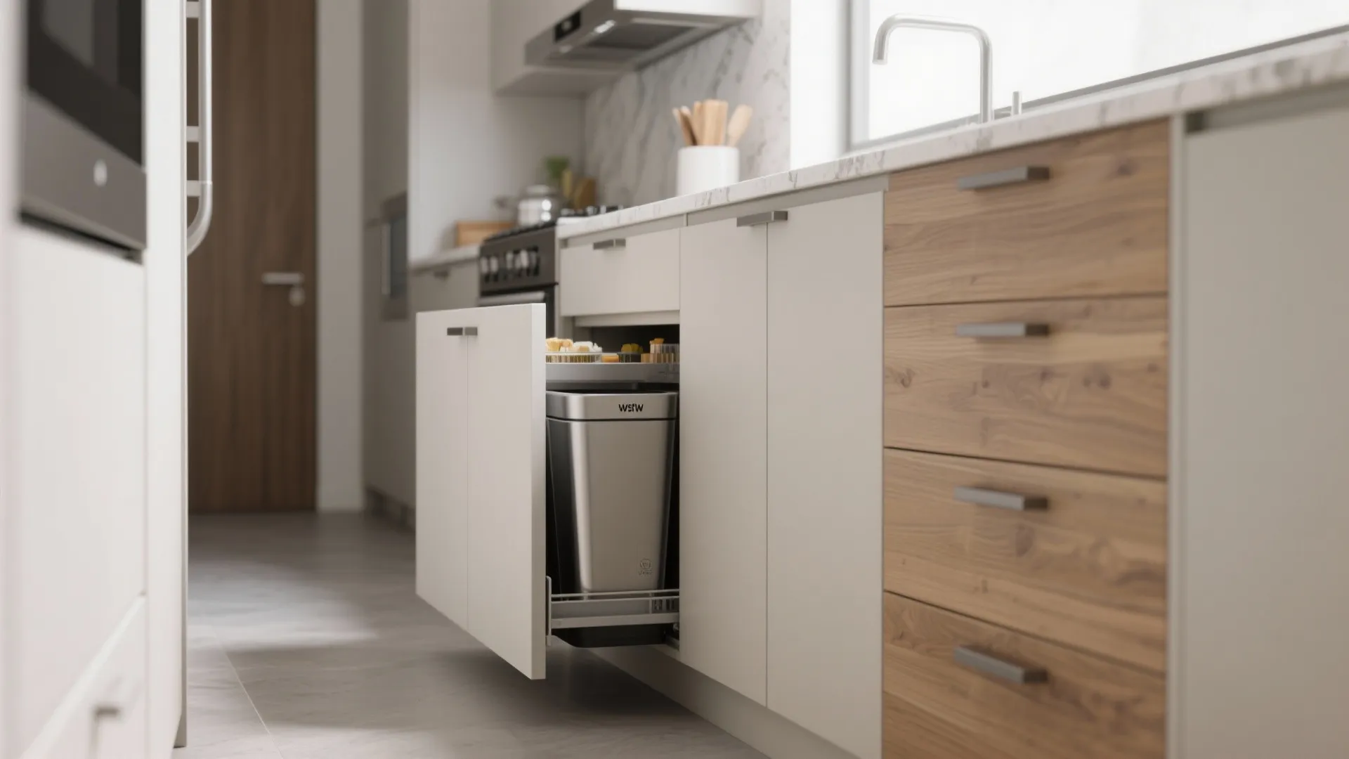 1. Pull-Out Cabinet Bin