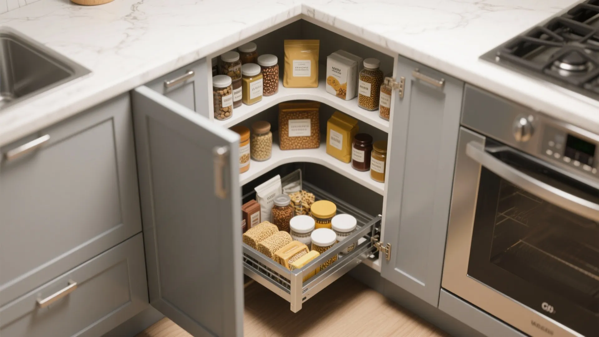 3. Pull-Out Pantry Corners
