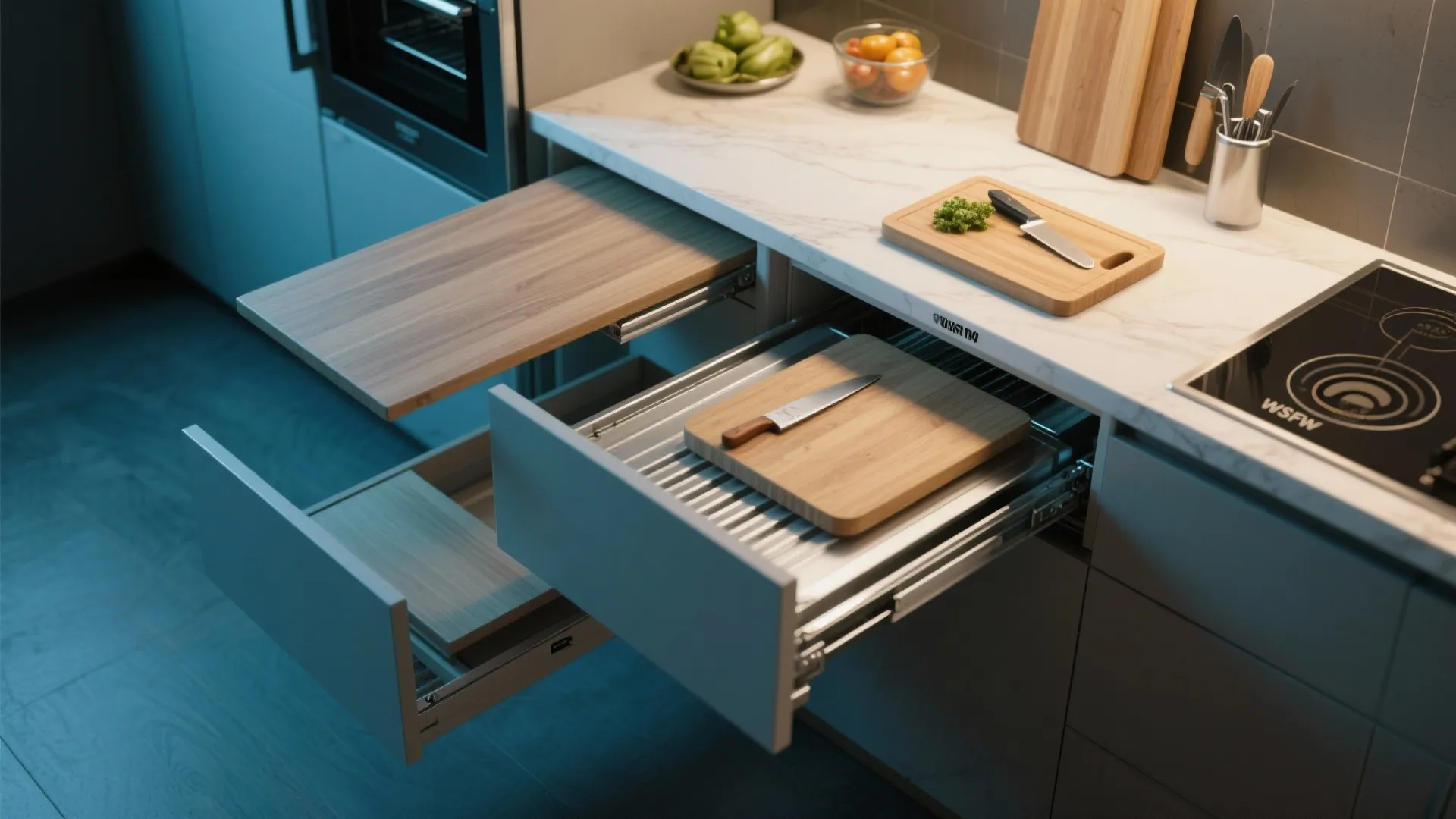 4. Multi-use surfaces and pull-out counters