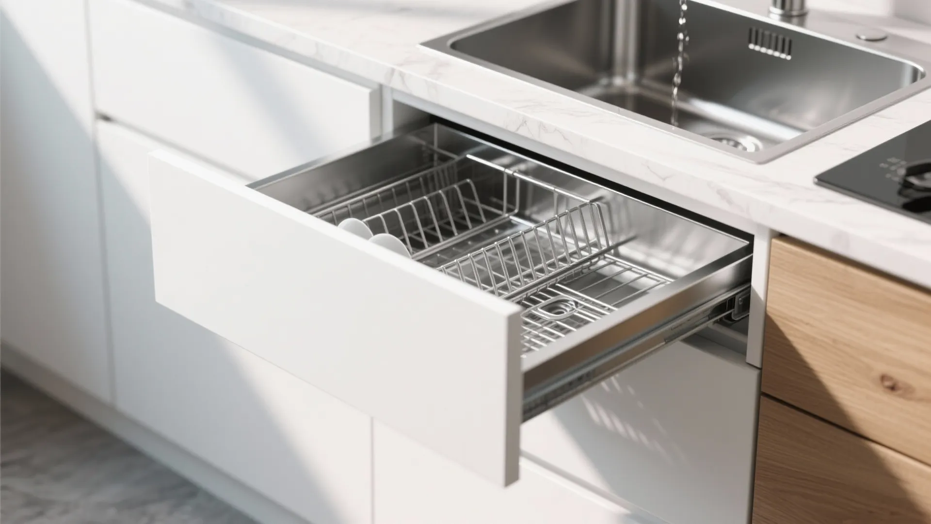 Pull-out drying drawers