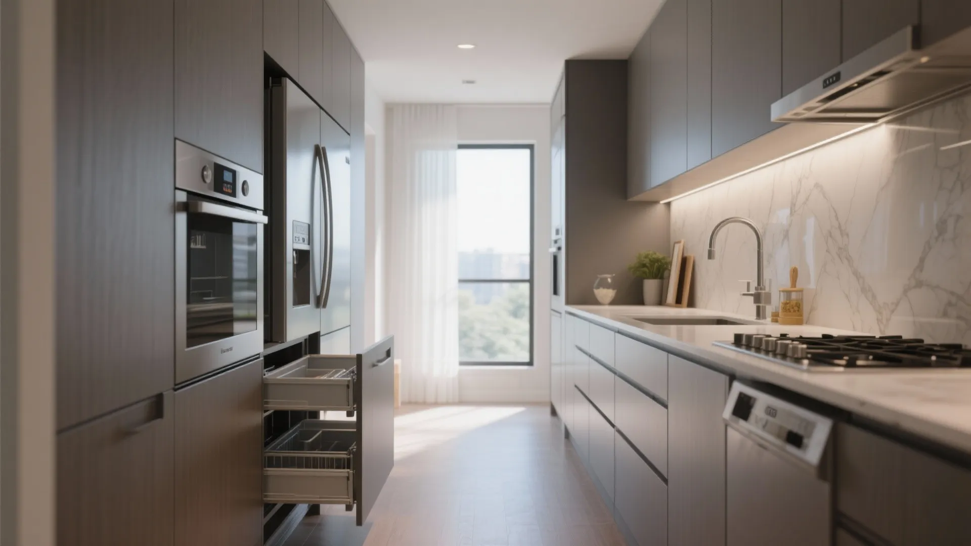 7. Integrated Pull-out Pantry