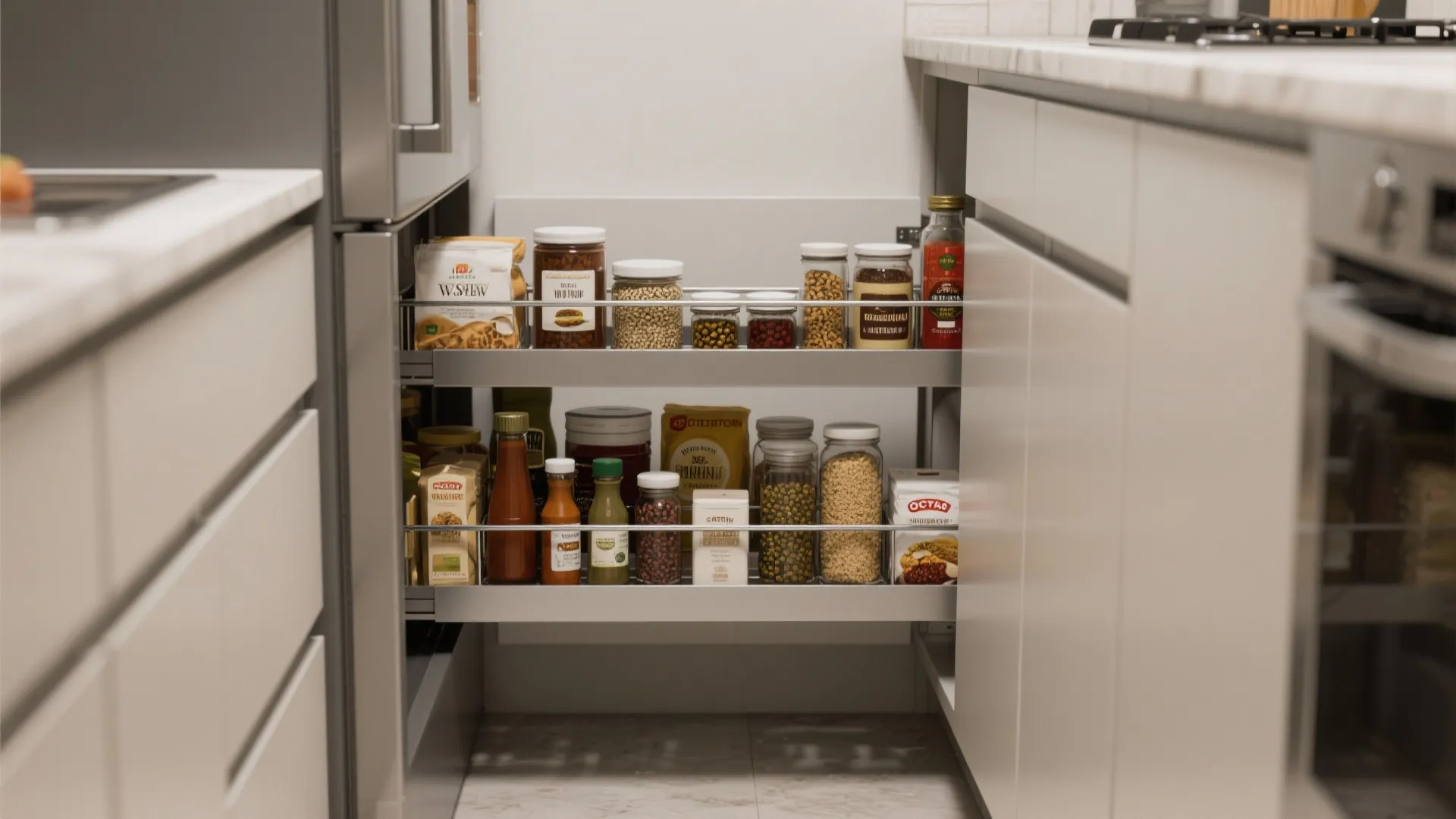 8. Install Pull-Out Pantry Solutions