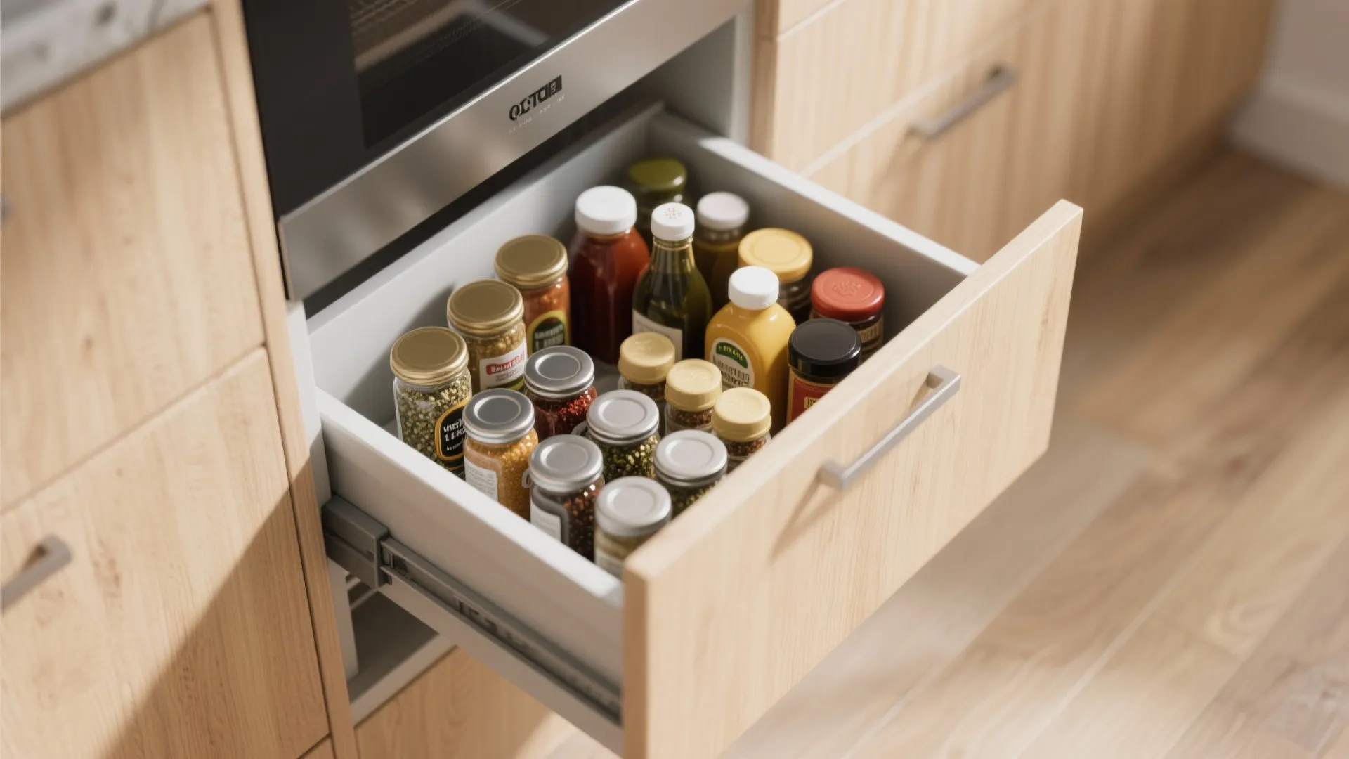 1. Pull-Out Pantry Drawers