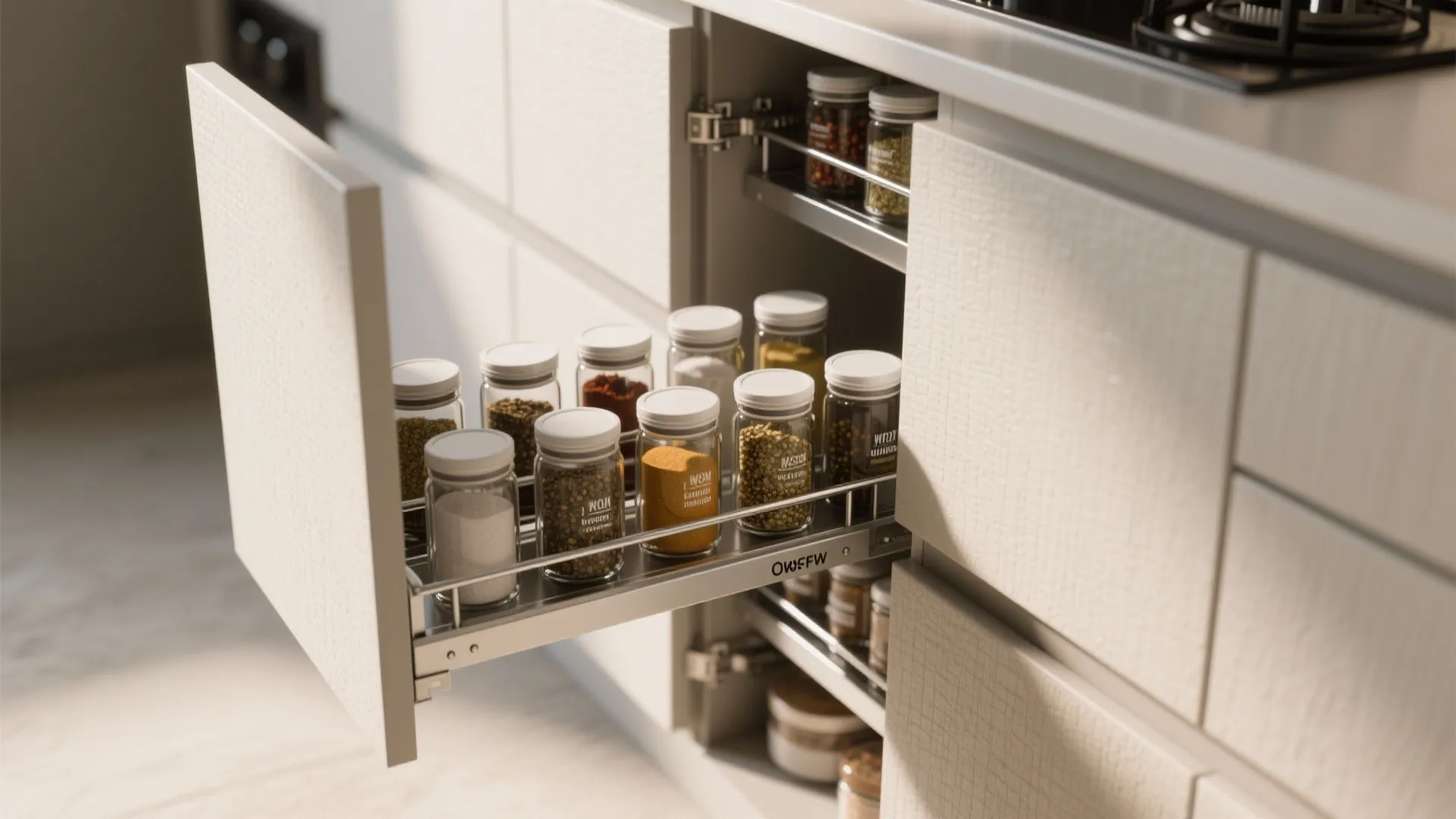 1. Vertical storage with pull-out pantry