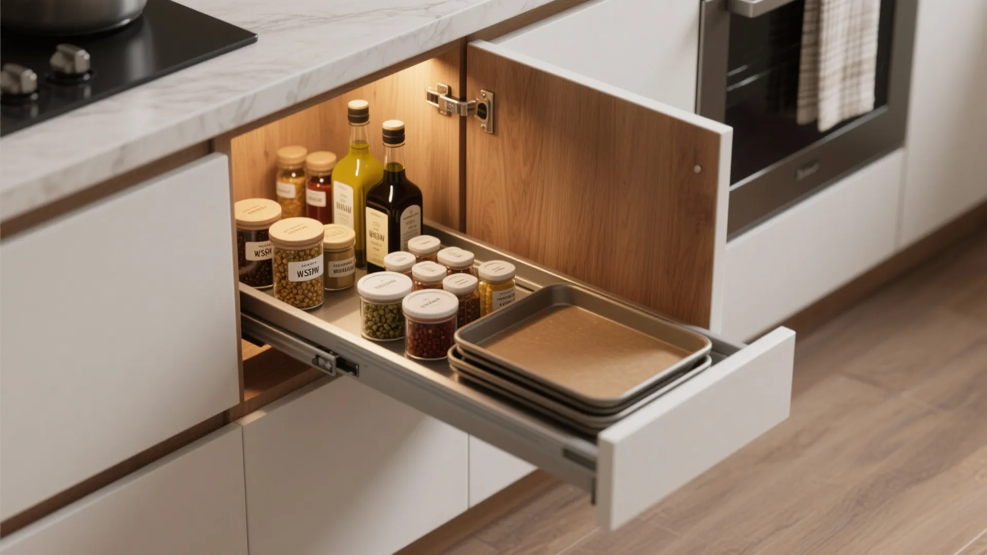 3. Pull-Out Pantry and Slim Utility Units
