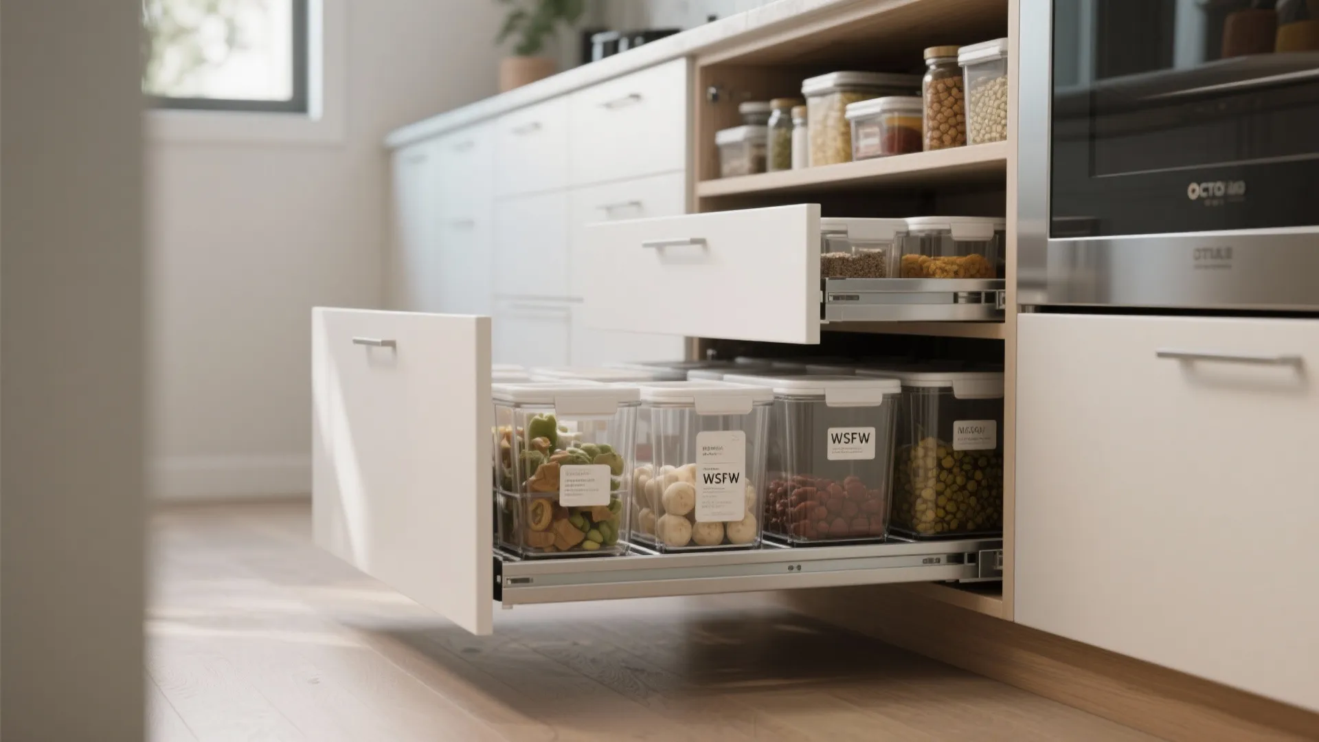3. Opt for sealed, pull-out pantry systems