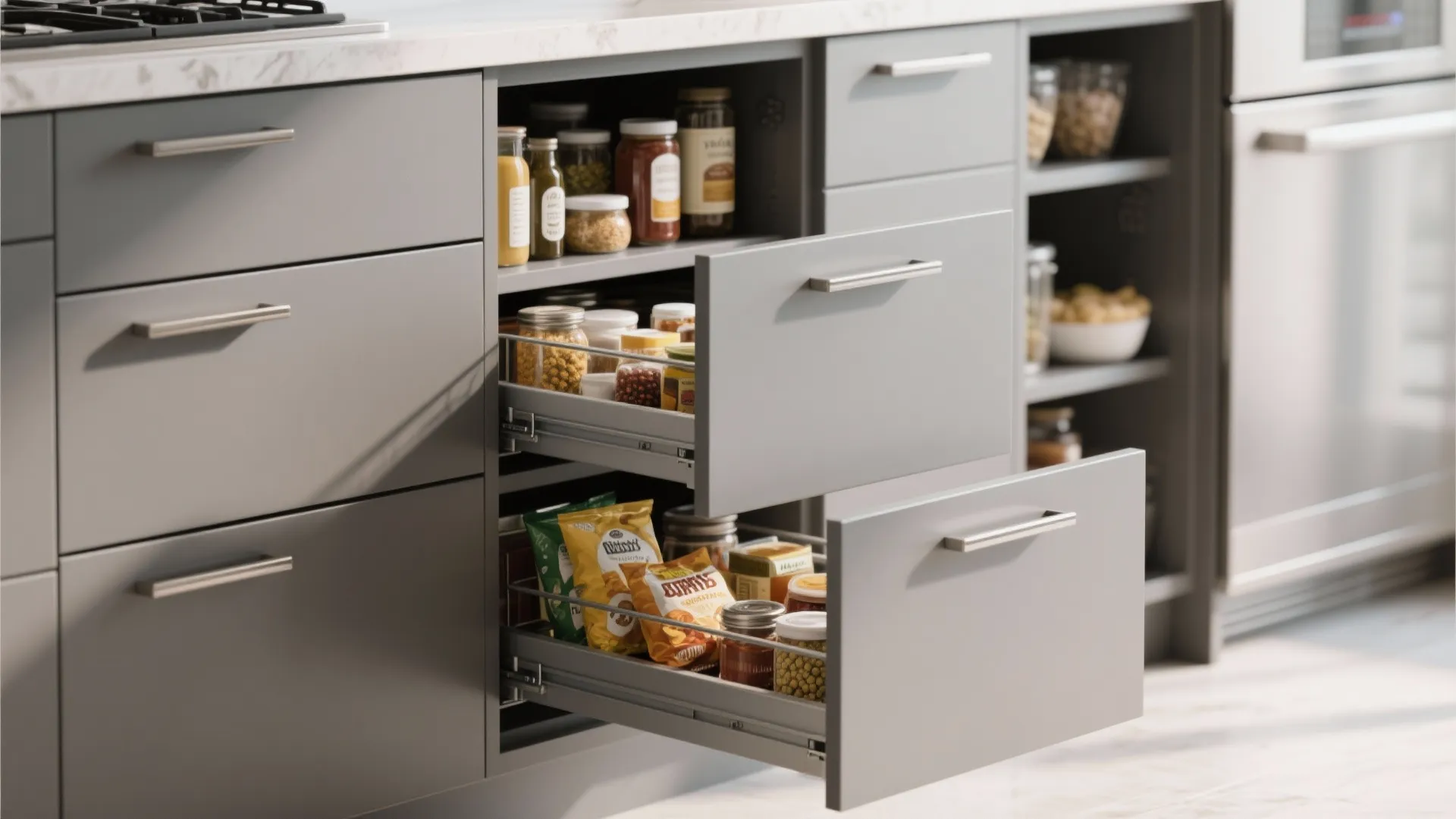2. Pull-Out Drawers