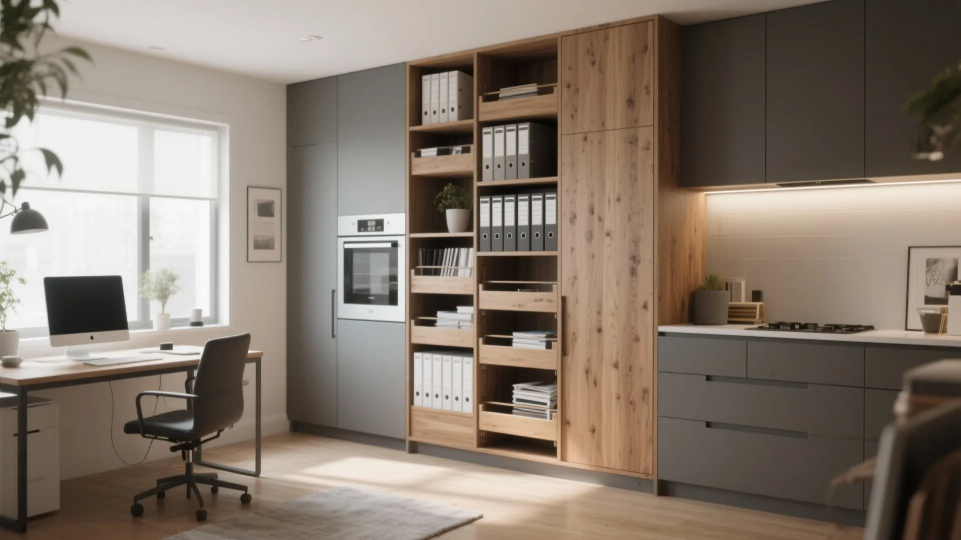 2. Pull-out Shelves Inside Cabinets