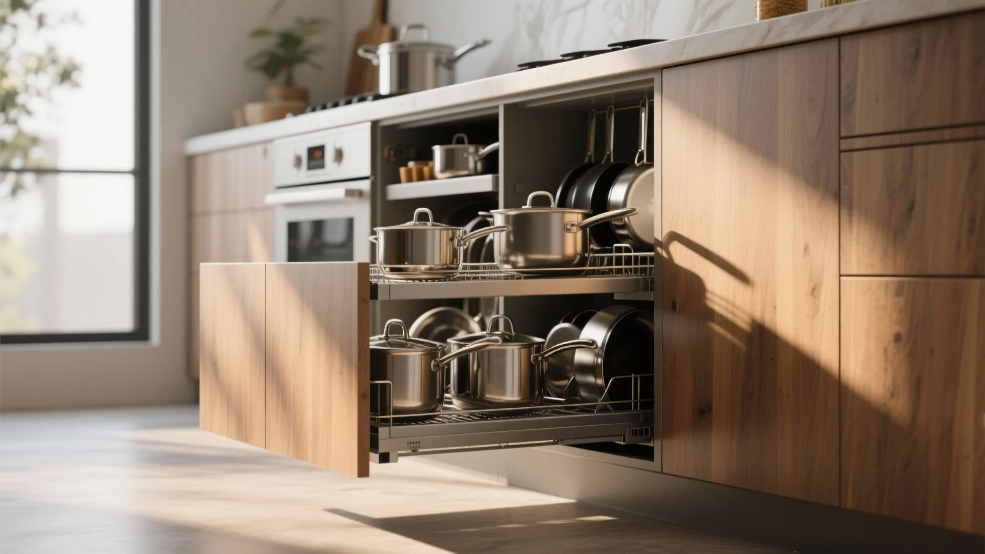 1. Pull-Out Shelving Units