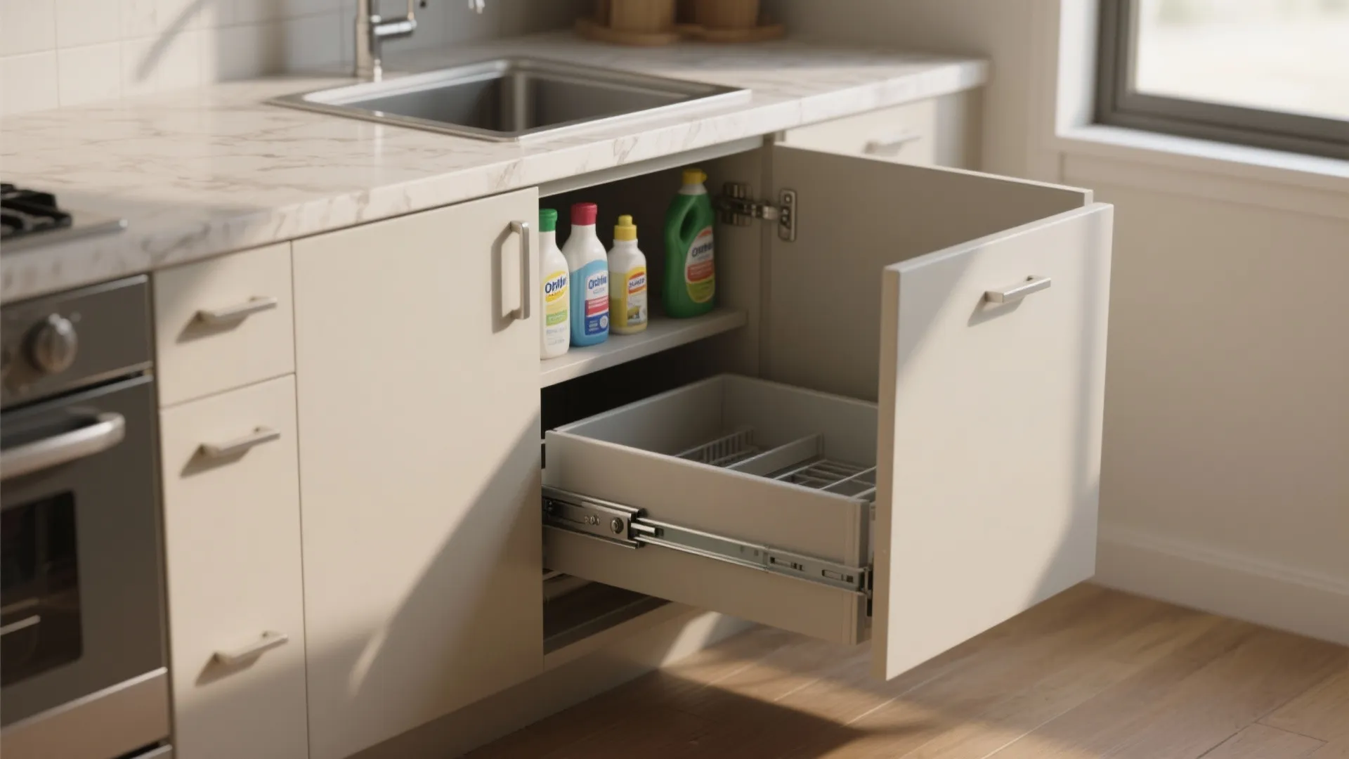 2. Pull-out drawer folding station