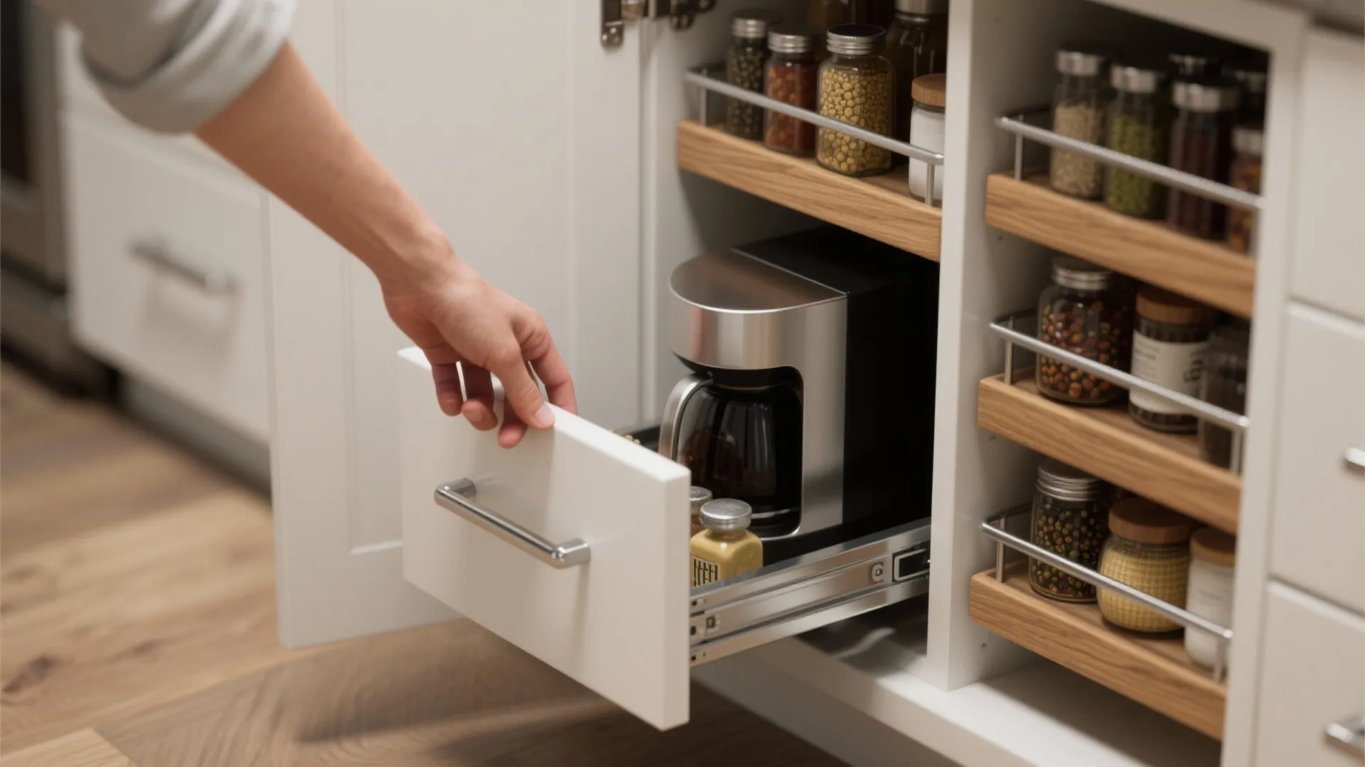 4. Invest in Pull-Outs and Narrow Drawers