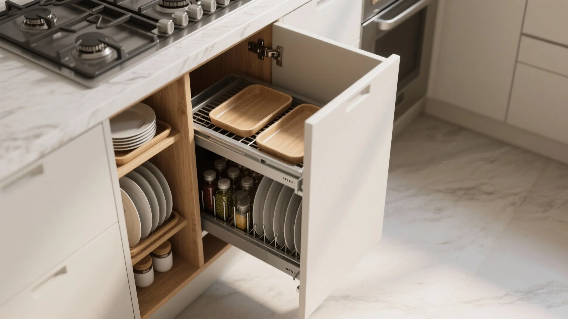 5. Pull-out and vertical storage solutions