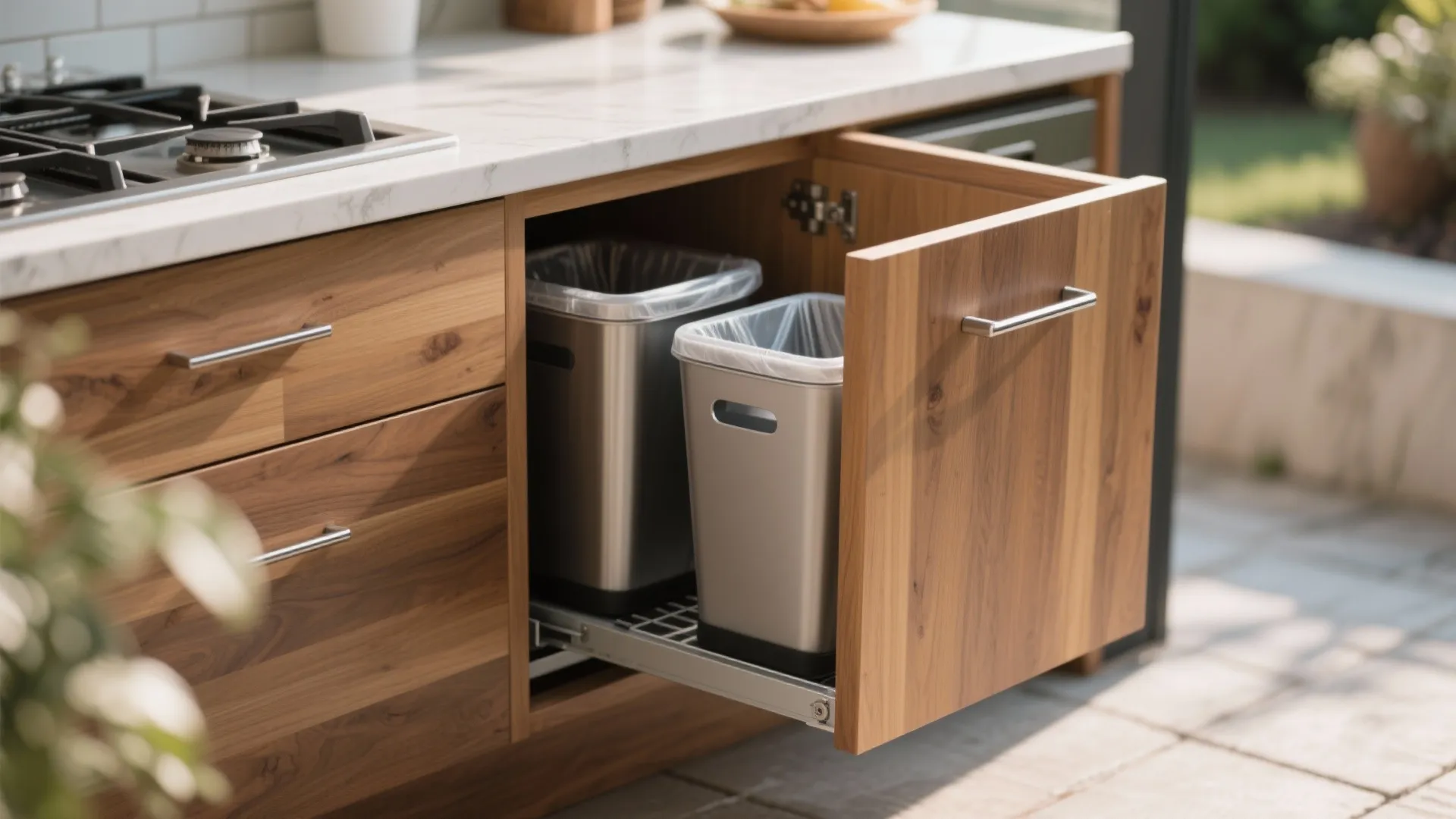 9. Pull-Out Trash and Recycling