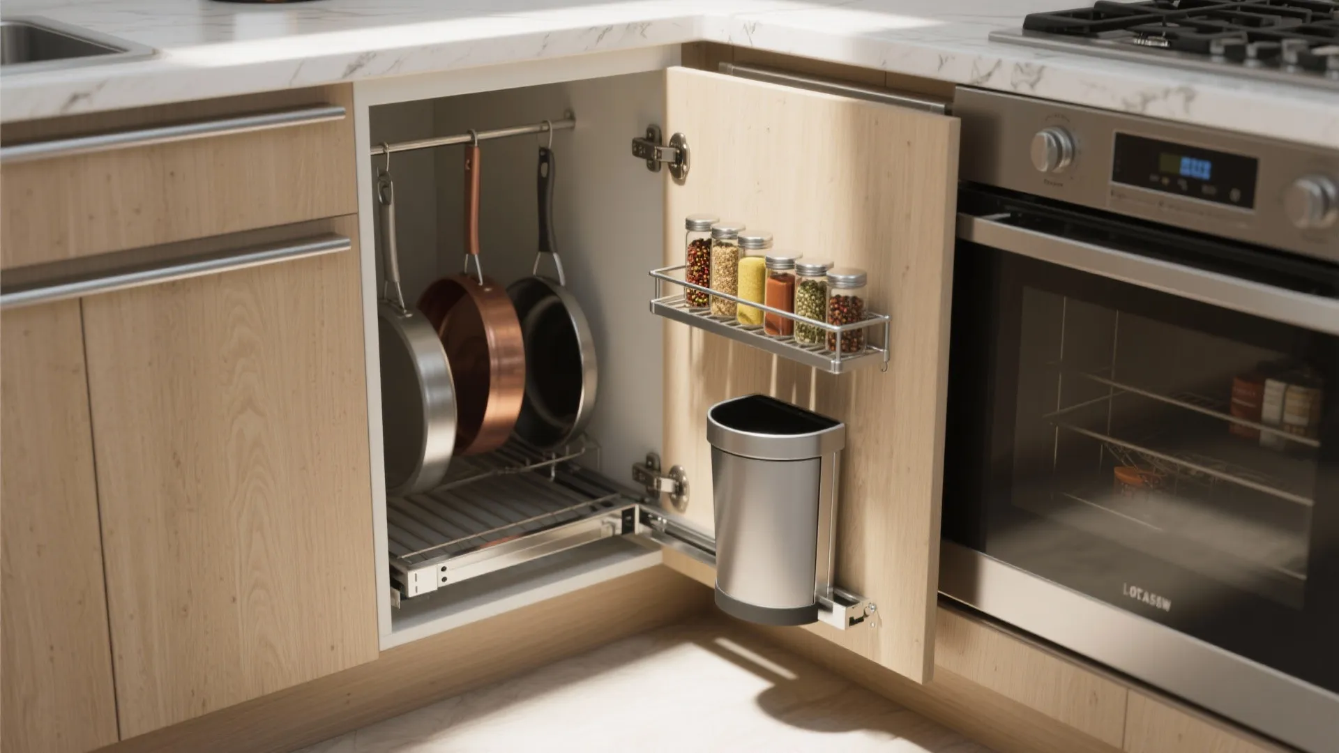 2. Pull-out Trays and Swing-out Racks