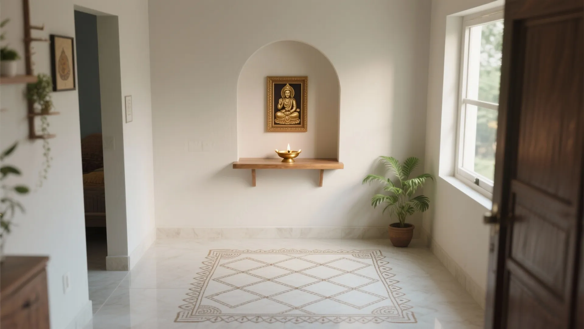 Minimal Dot Kolam (Pulli Kolam) for Tiny Corners