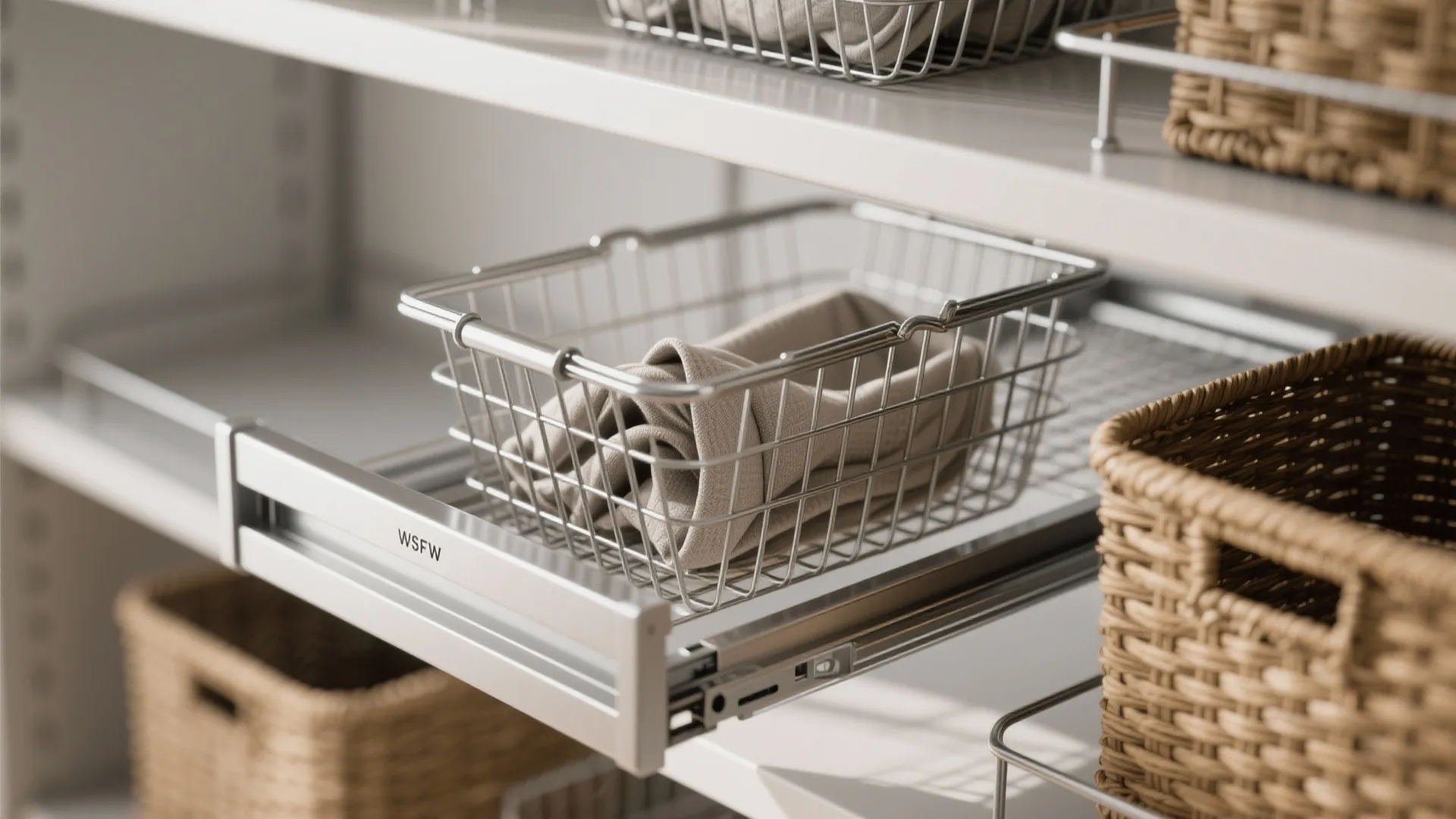 3. Mix wire with pull-out baskets and bins