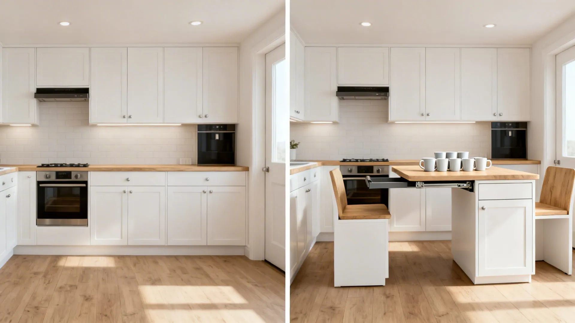 Fold-Down or Pull-Out Dining for Micro Spaces