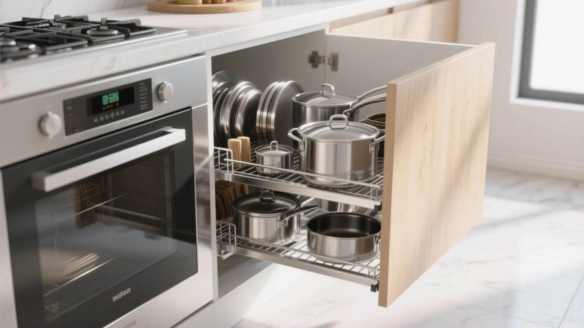 5. Pull-Out Cabinet Organizers