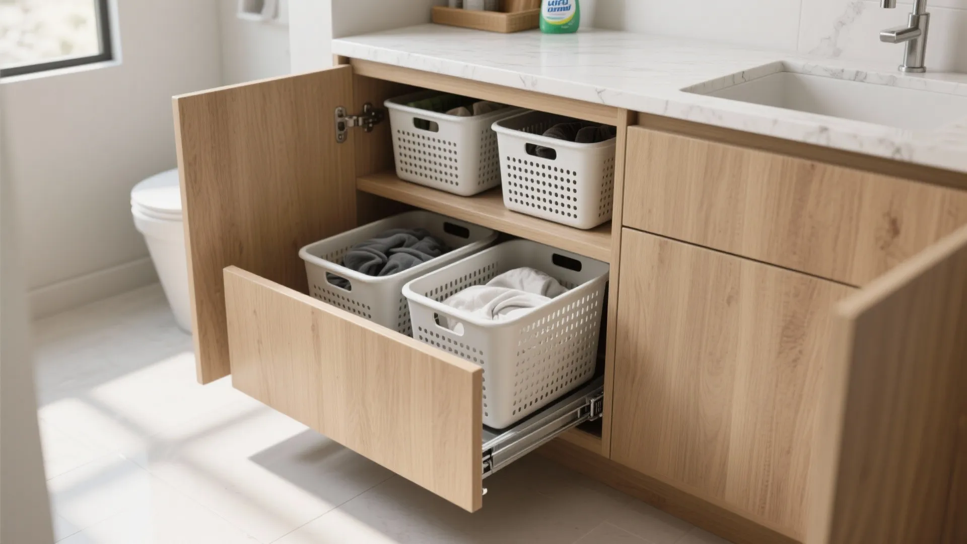 1. Pull-out cabinet bins
